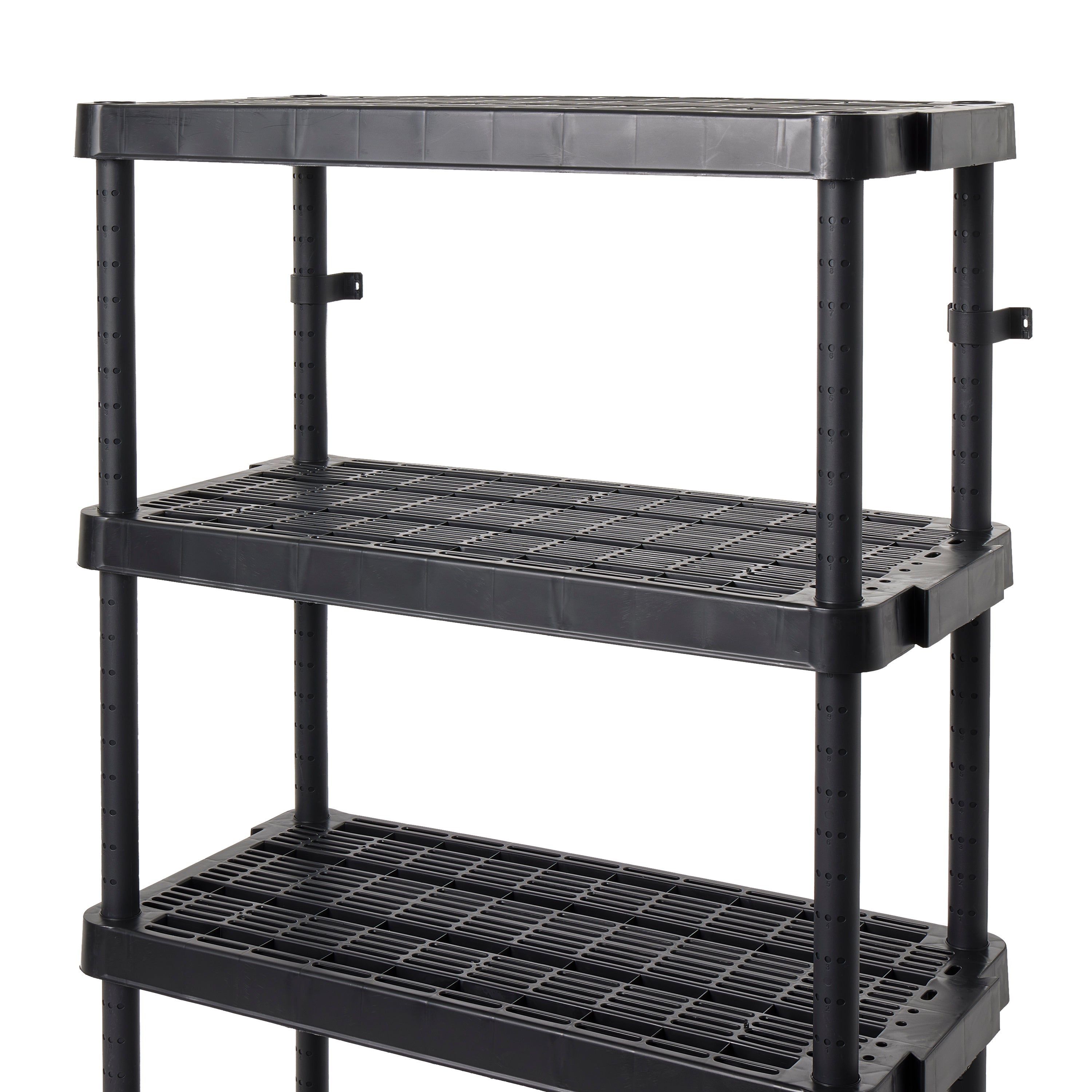 Gracious Living 4 Shelf Adjustable Ventilated Heavy Duty Shelving Unit, Black