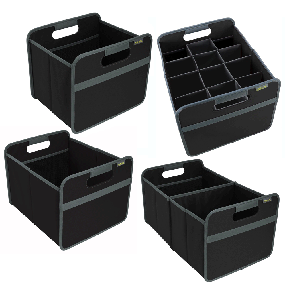 Meori Classic Collection Foldable Boxes & 12 Bottle Insert Tote Bag, Lava Black