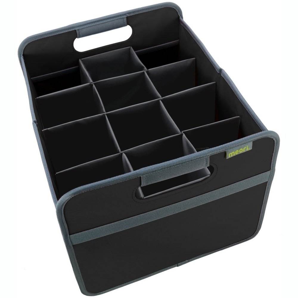 Meori Classic Collection Foldable Boxes & 12 Bottle Insert Tote Bag, Lava Black