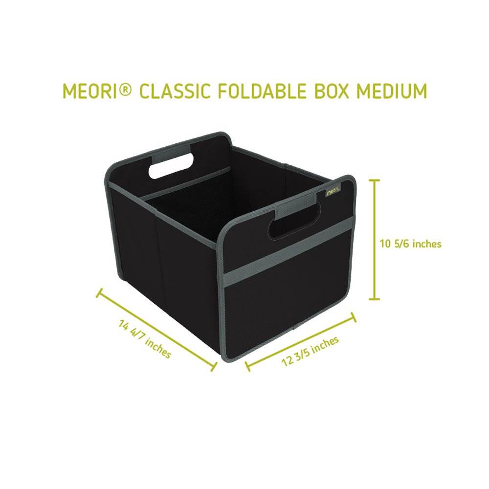 Meori Classic Collection Foldable Boxes & 12 Bottle Insert Tote Bag, Lava Black
