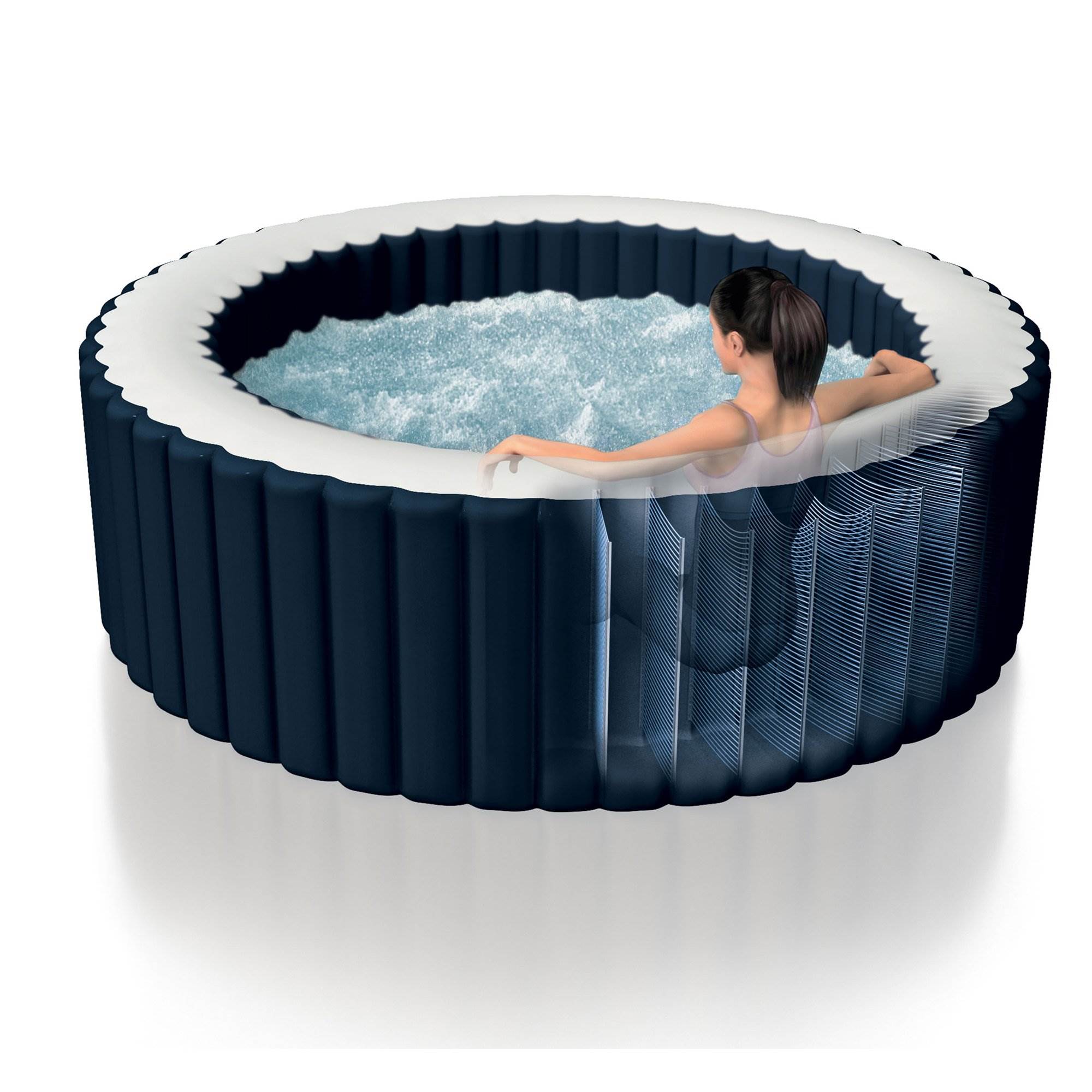 Intex Pure Spa 4-Person Inflatable Hot Tub & Qualco 3 Month Spa Maintenance Kit