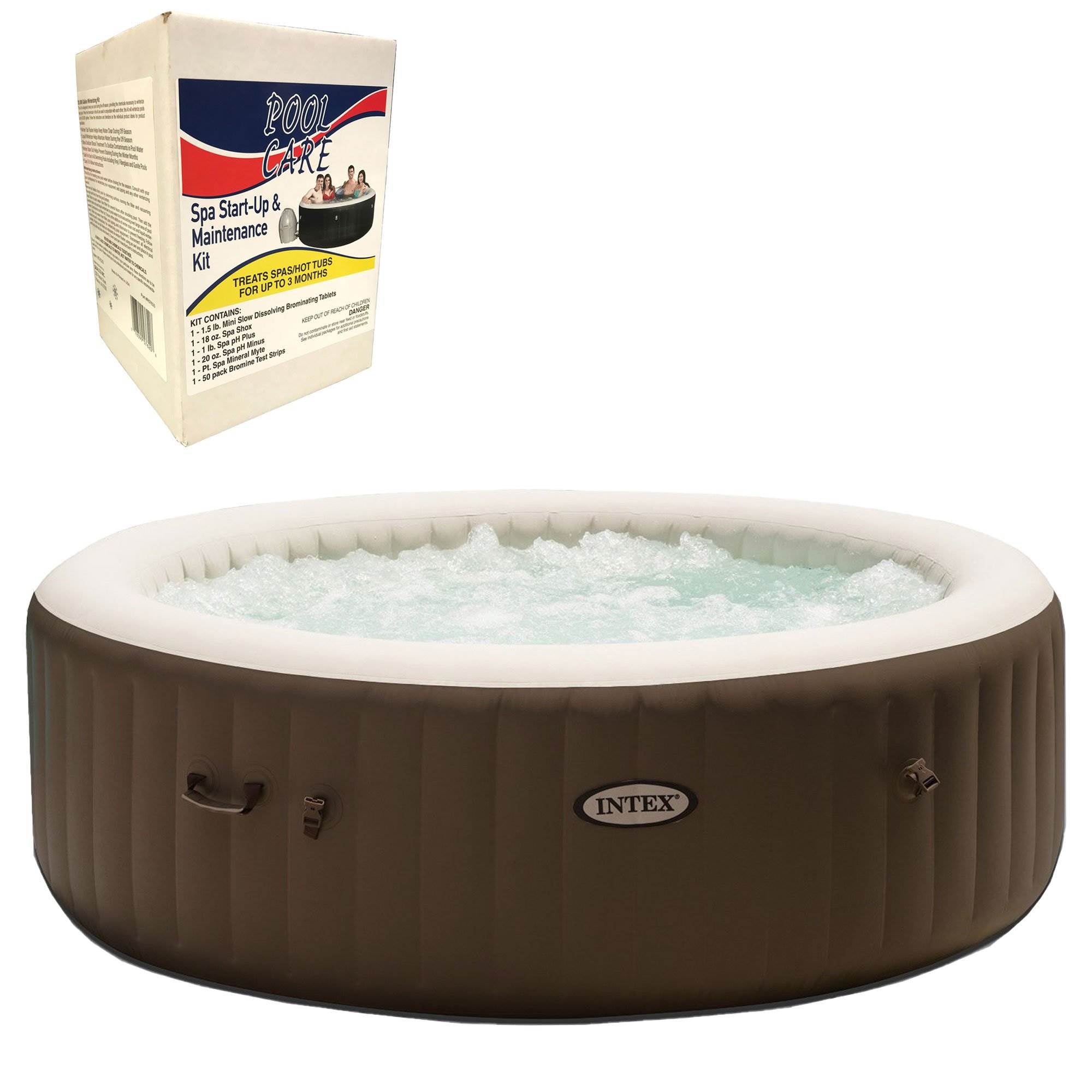 Intex Pure Spa 6 Person Inflatable Hot Tub & 3 Month Chemical Maintenance Kit