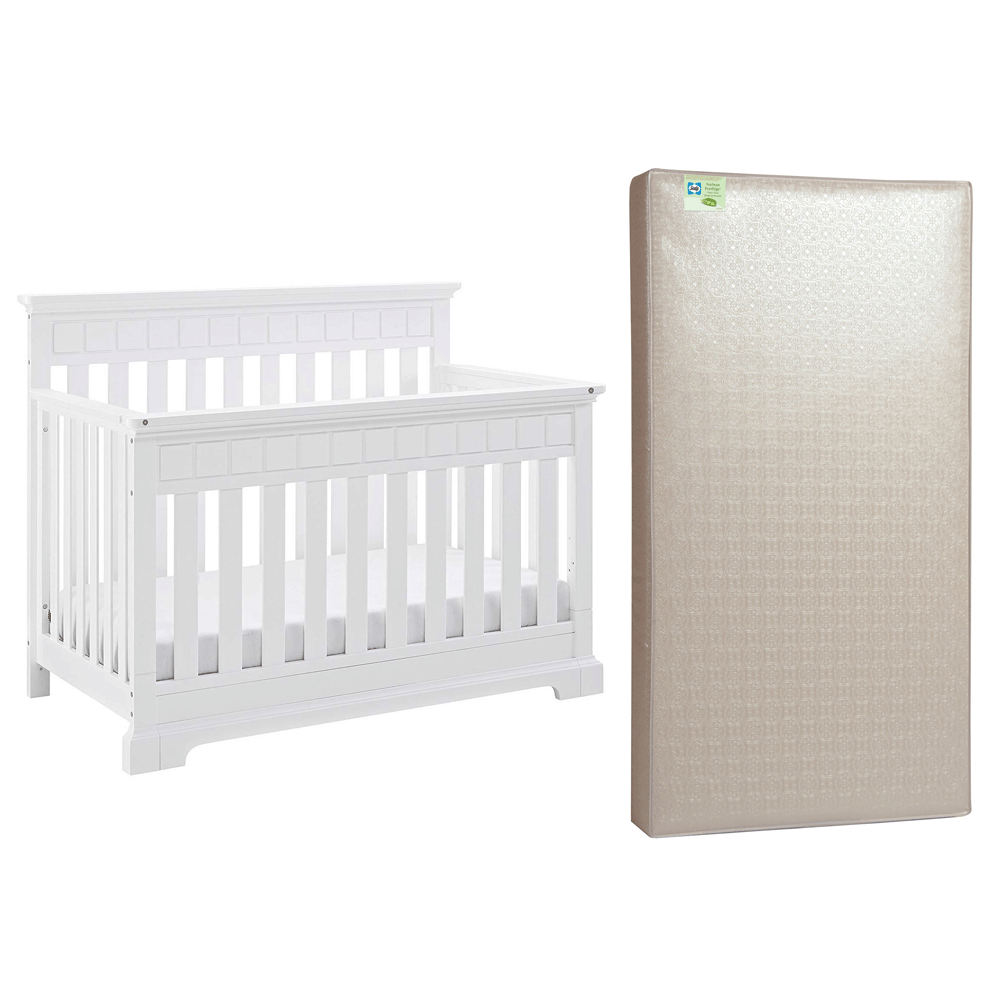 Thomasville Kids Willow 4 in 1 Crib, White & Sealy Soybean Everedge Mattress