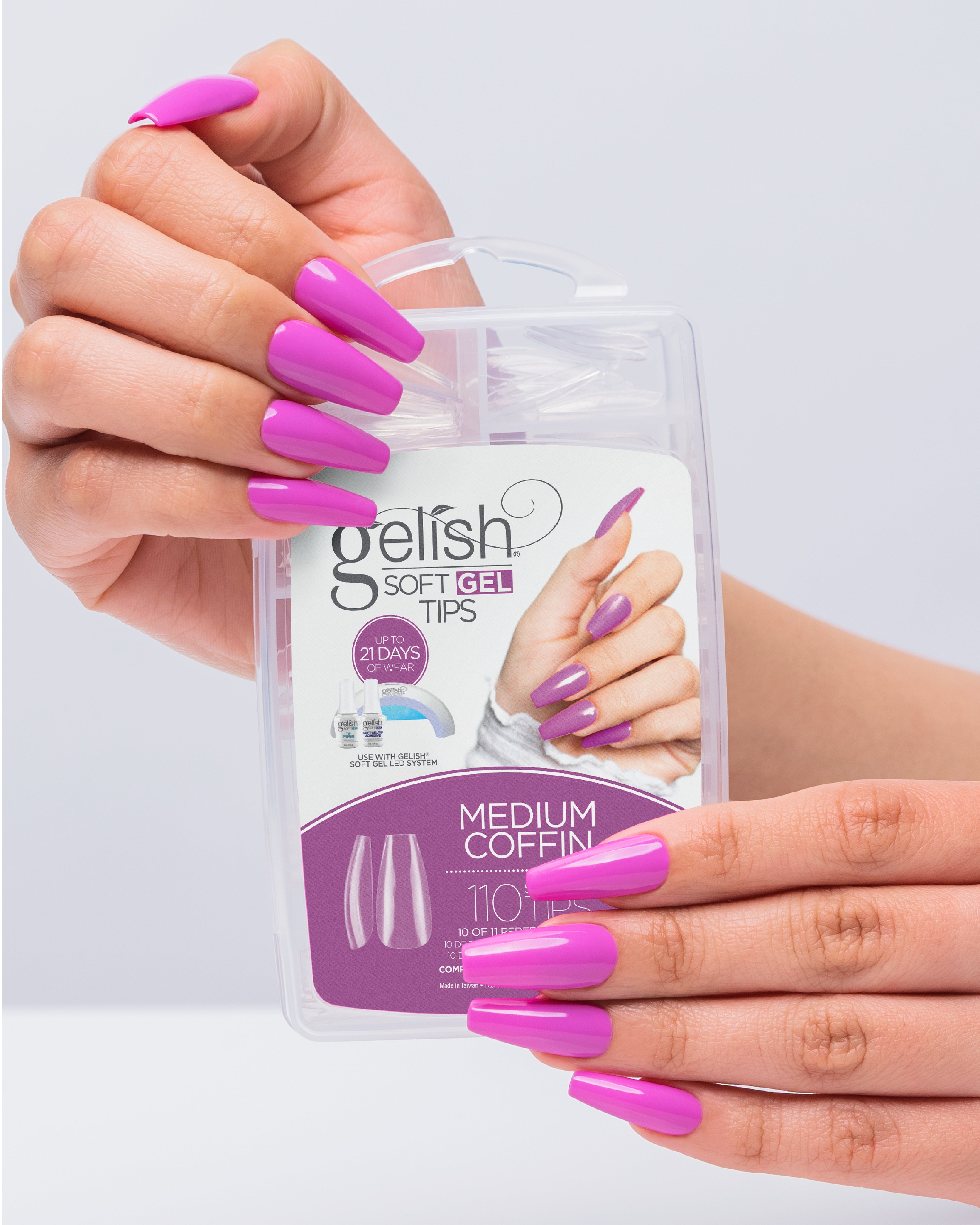 Gelish Mini Winter Marilyn Collection & Medium Coffin Tip Kit w/ LED Cure Light - VMInnovations