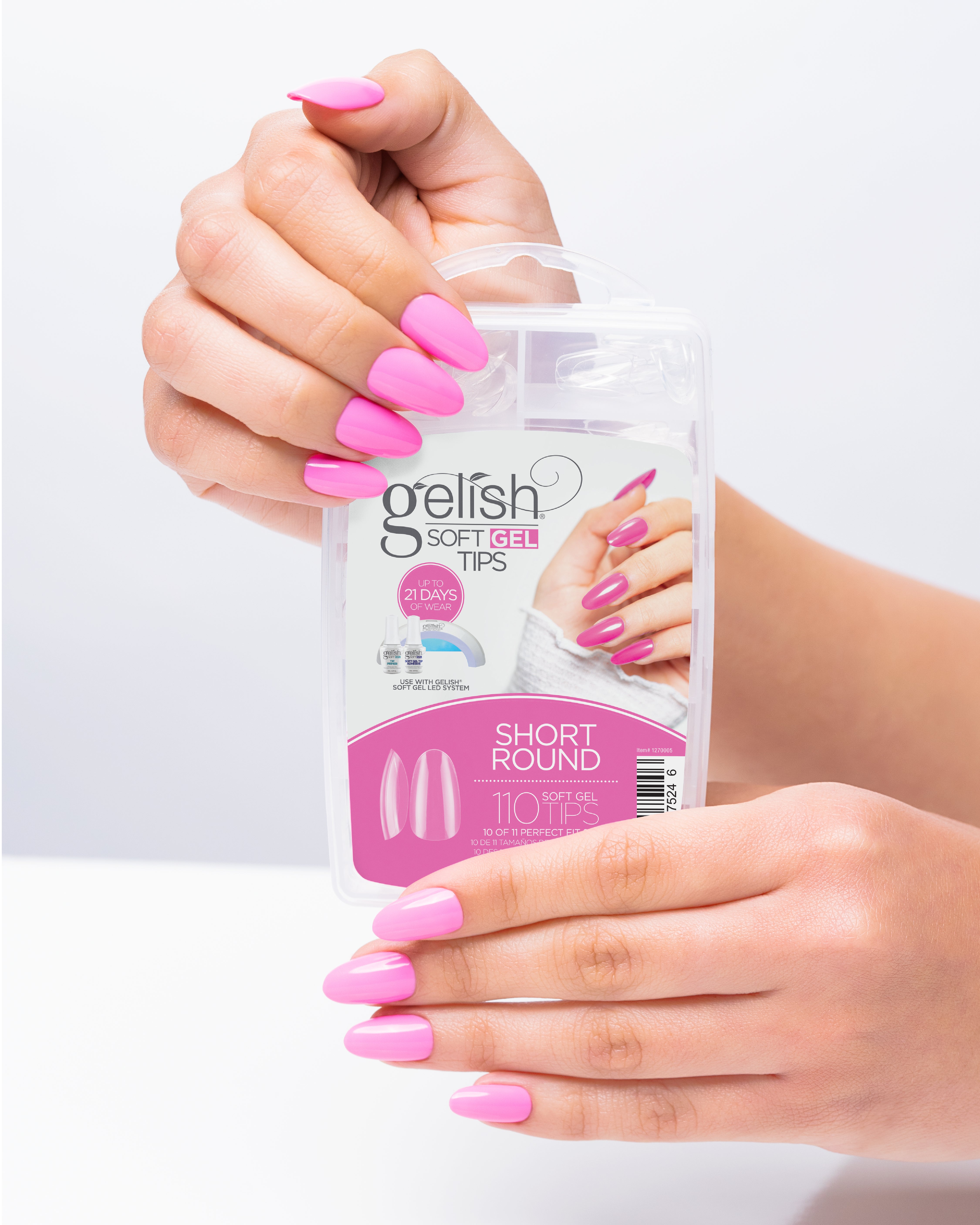 Gelish 110 Tip Kit w/ Mini Cure Light & Soak Off Gel Classic Pack, 3 Colors