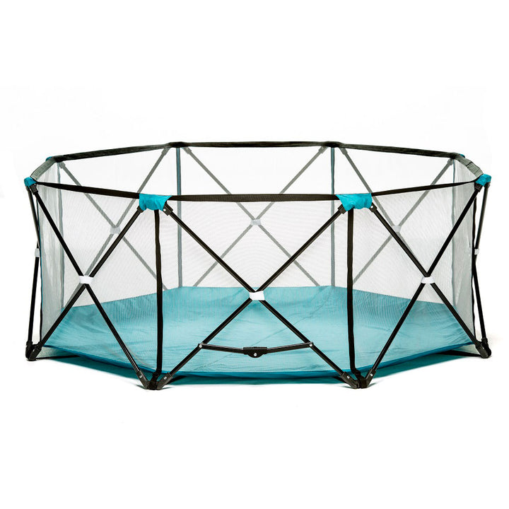Regalo 1380DS 8 Panel Foldable Mesh Childrens Play Yard & Carrying Bag, Teal - VMInnovations