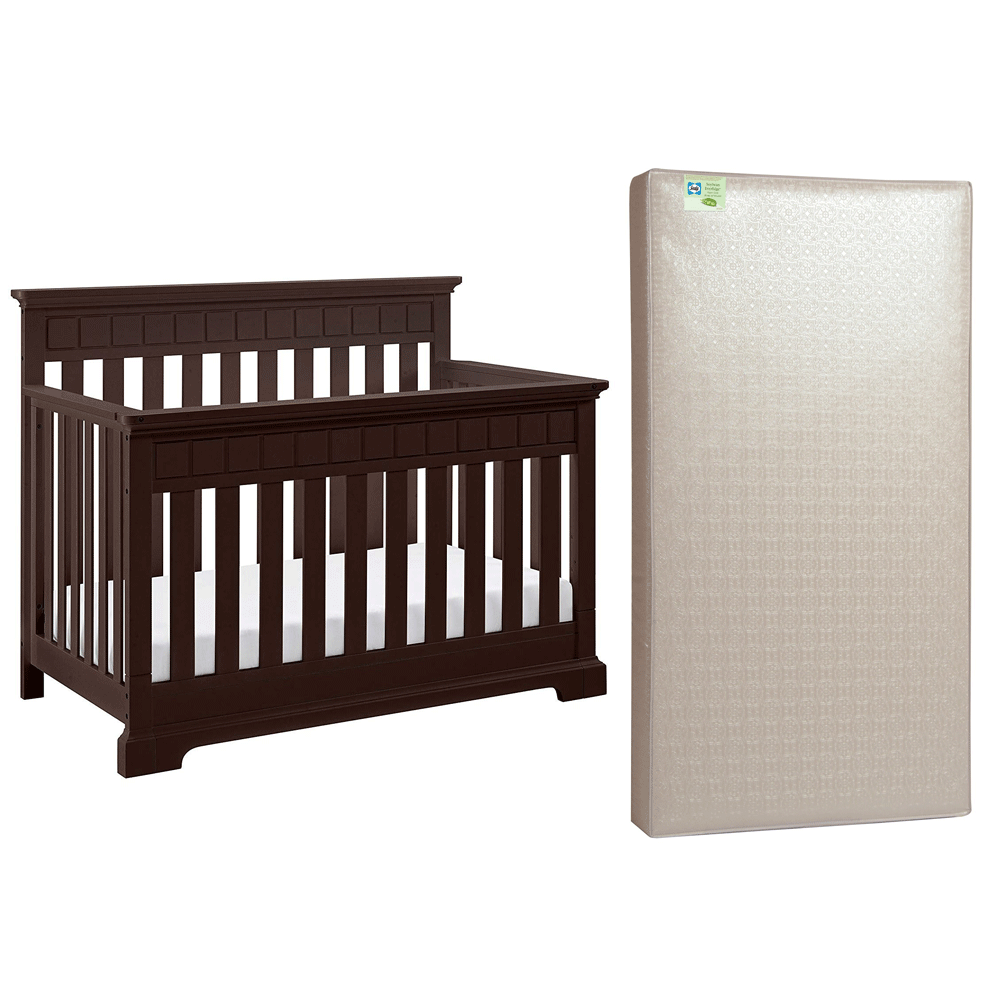 Thomasville Kids Willow 4 in 1 Crib, Espresso & Sealy Soybean Crib Mattress