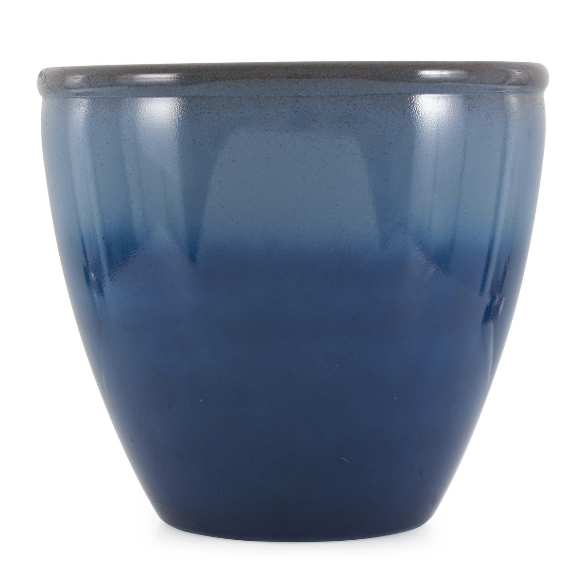 Suncast Seneca 16 Inch Ombre Decorative Planter, Blue and Brown (Used)