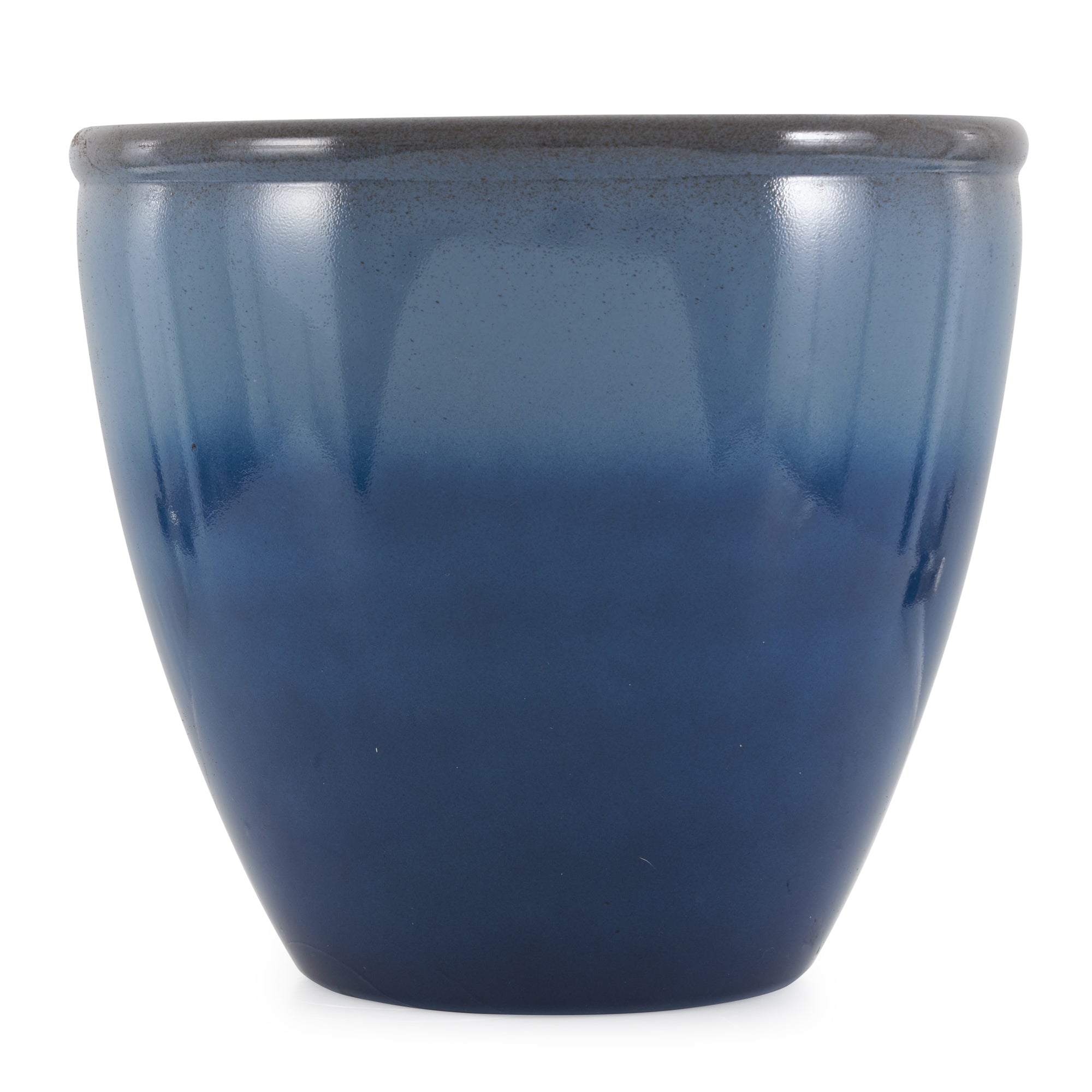 Suncast Seneca 16 Inch Ombre Durable Resin Planter, Blue and Brown (Open Box)