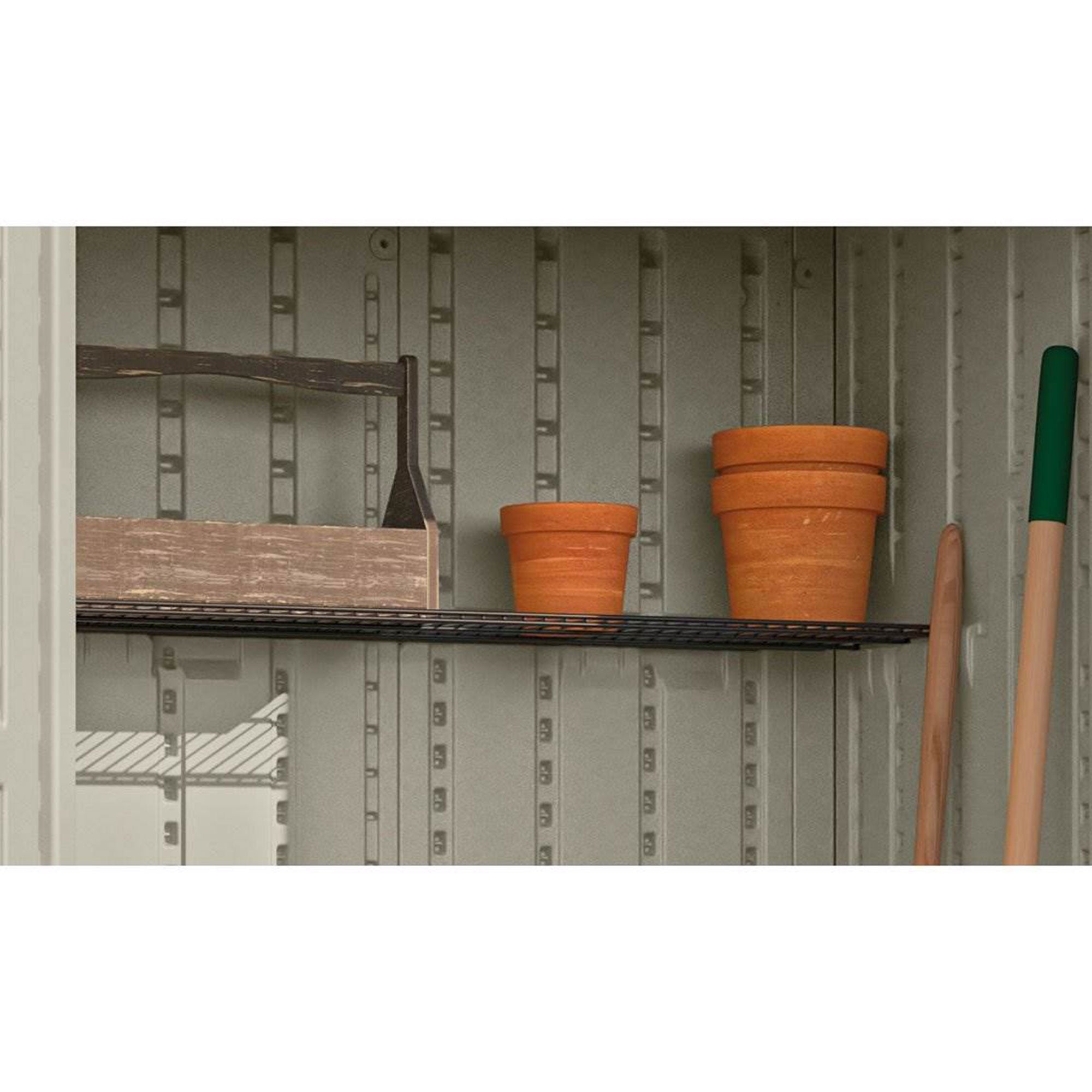 Suncast BMSA7S Vertical Storage Shed Organization Metal Wire Shelf Rack Shelving