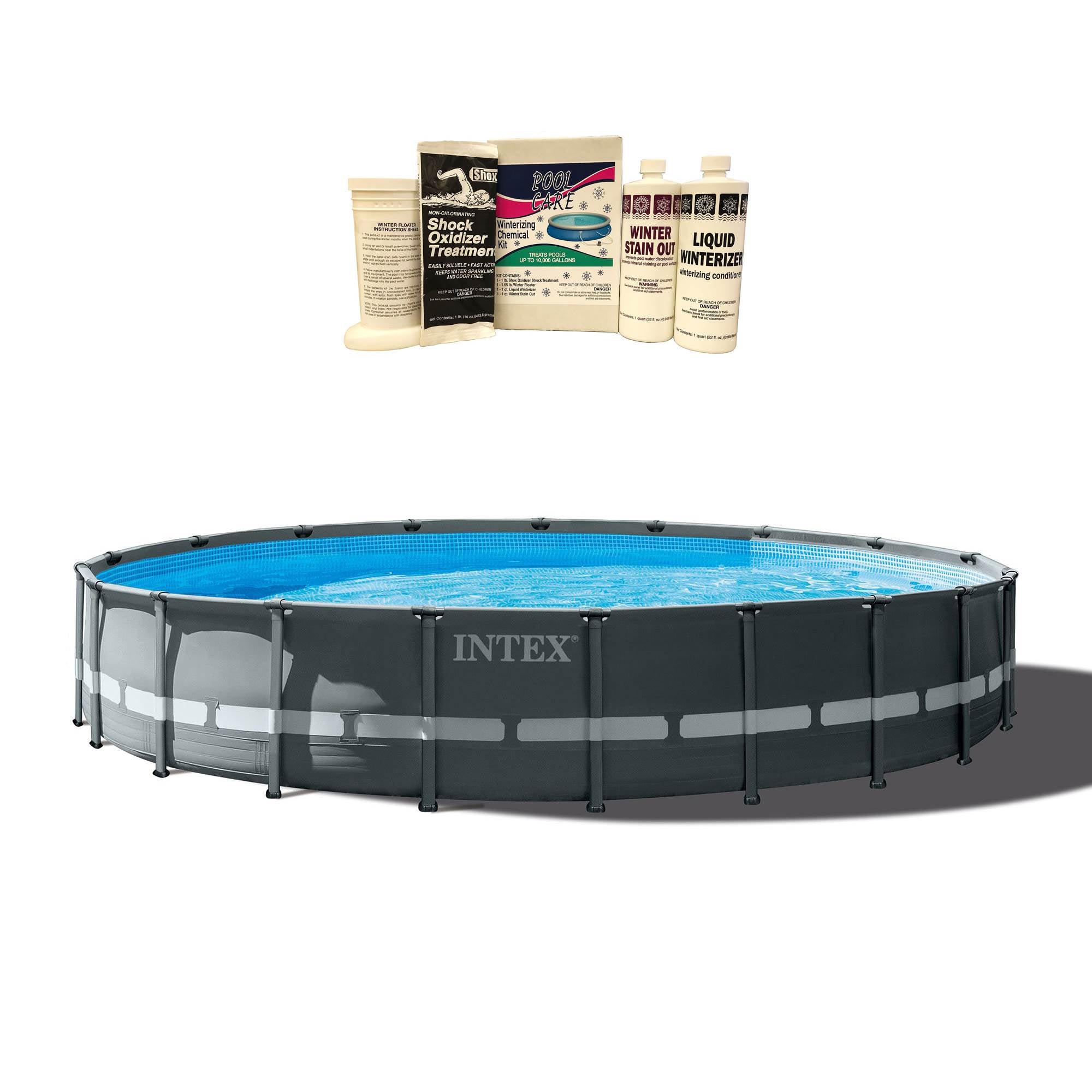 Intex 20ft x 48in Ultra XTR Round Frame Pool, Pump, Ladder, & Winterizing Kit