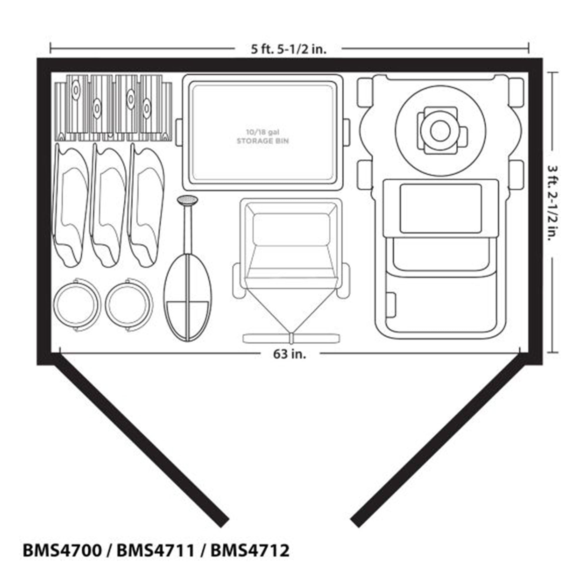 Suncast Stow Away Resin Horizontal Shed, Storage Space for Garbage Cans, Vanilla