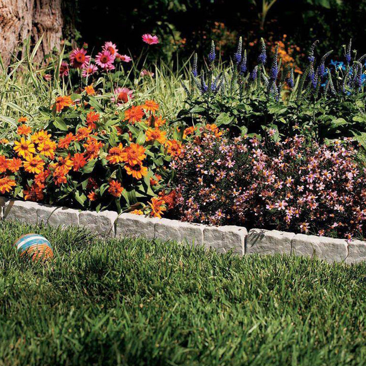 Suncast Landscape Border Decorative Natural Stone Edging, 12" Sections (30 Pack) - VMInnovations