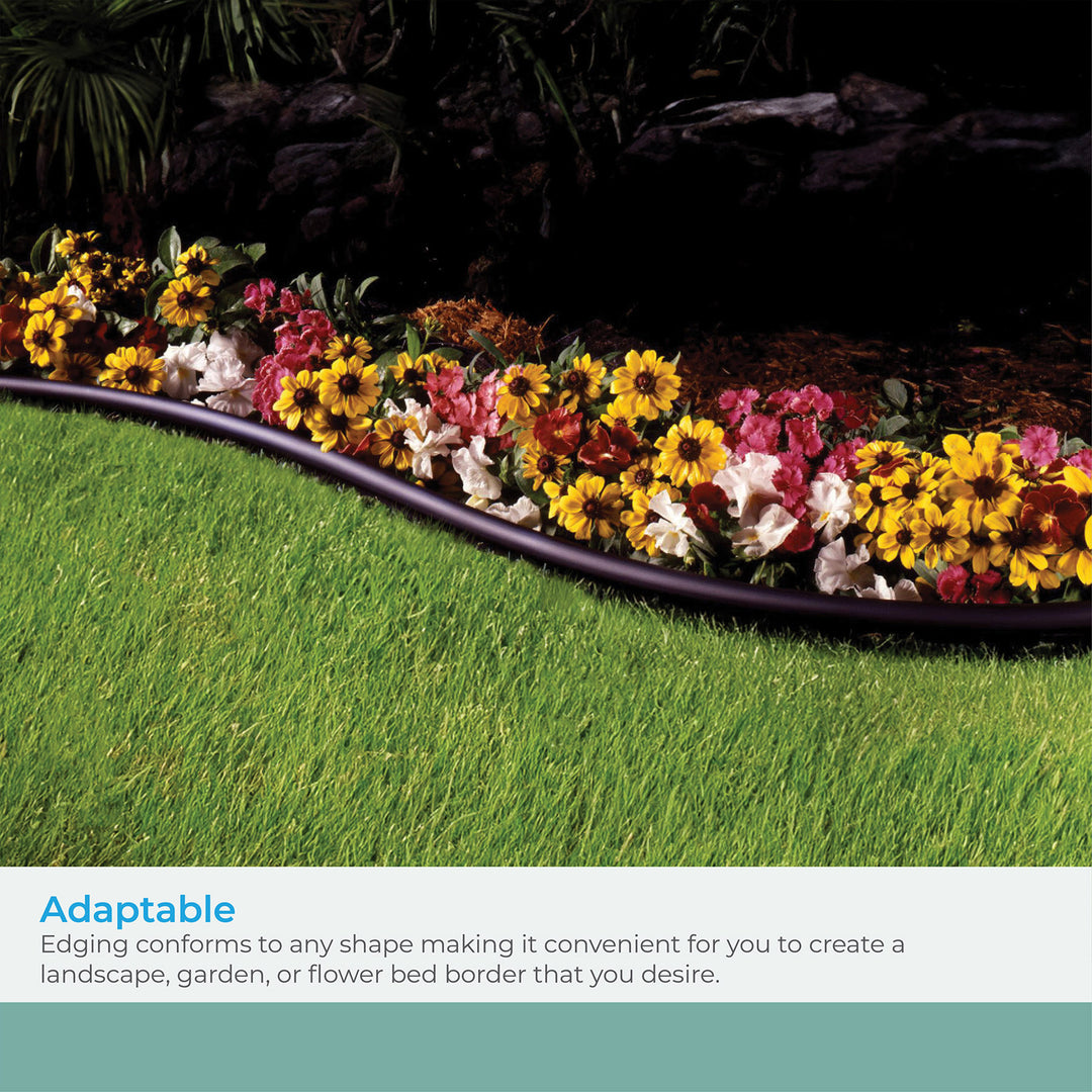 Suncast Professional Grade Dig In 60 Foot Resin Landscape Edging Roll, Black - VMInnovations