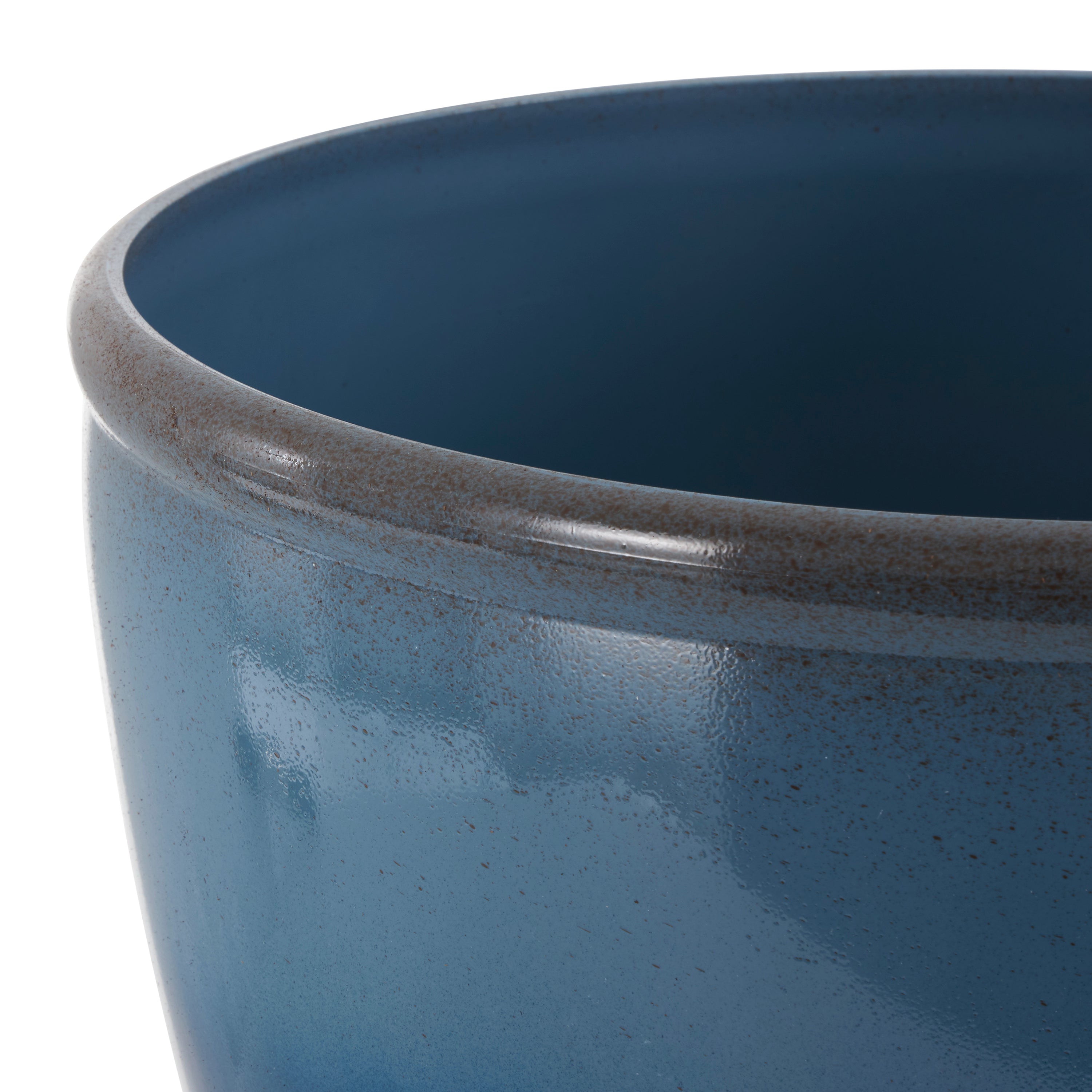 Suncast Seneca 16' Ombre Decorative Durable Resin Planter, Blue & Brown (6 Pack) - VMInnovations