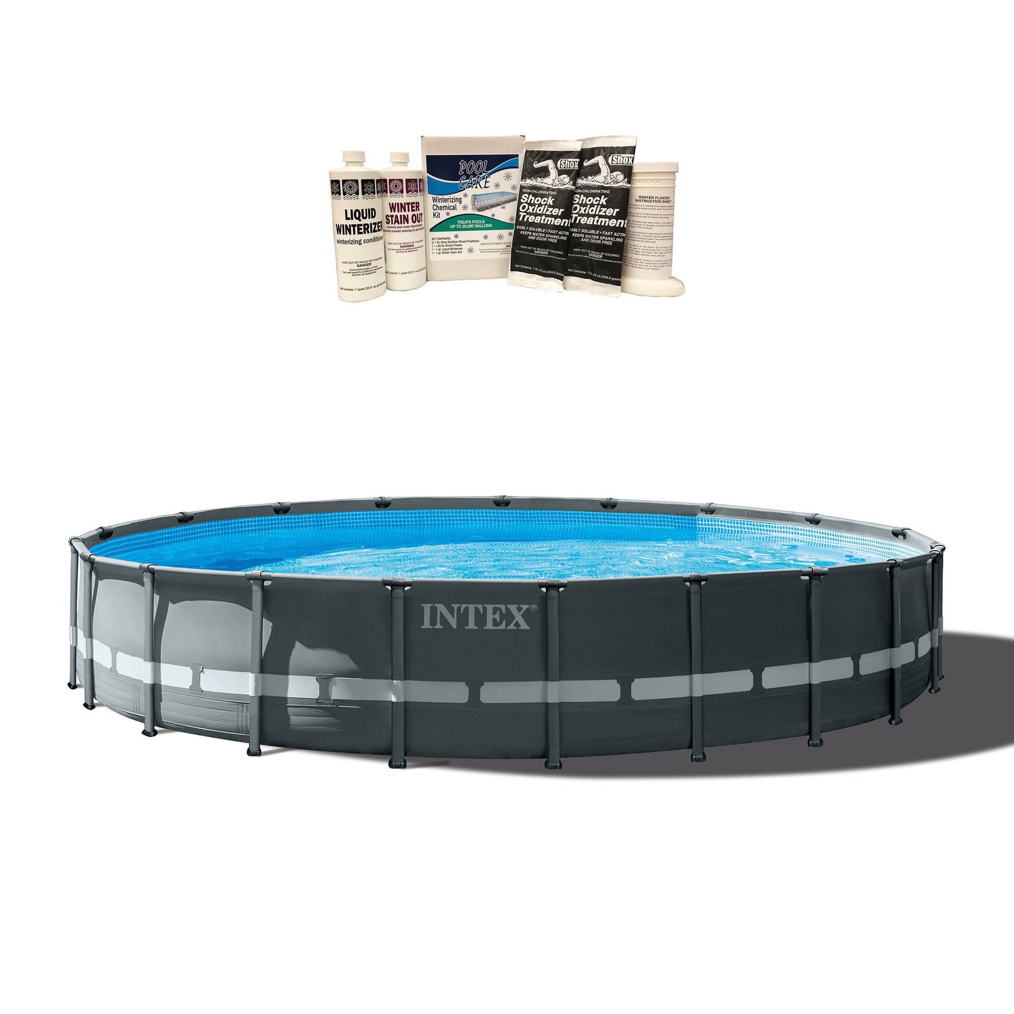 Intex 24ft x 52in Ultra XTR Round Frame Pool, Pump, Ladder, & Winterizing Kit - VMInnovations