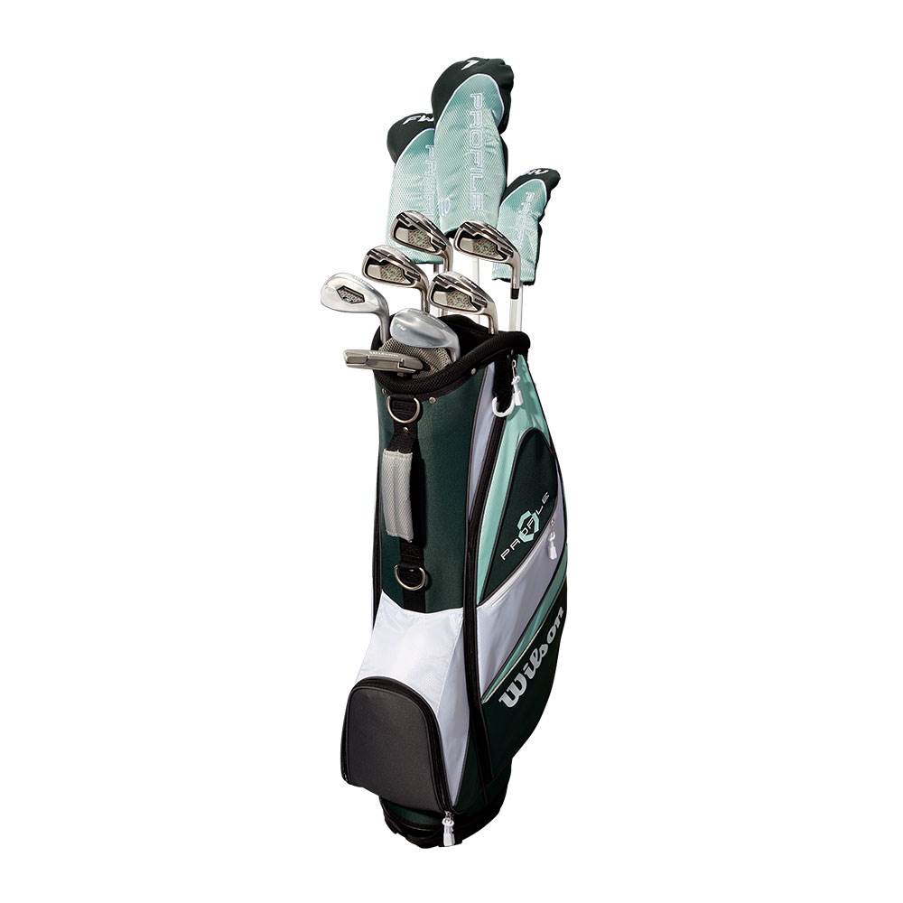 Wilson Profile XLS Women's LH Graphite Golf Club Set, Teal & Wheeled Travel Case