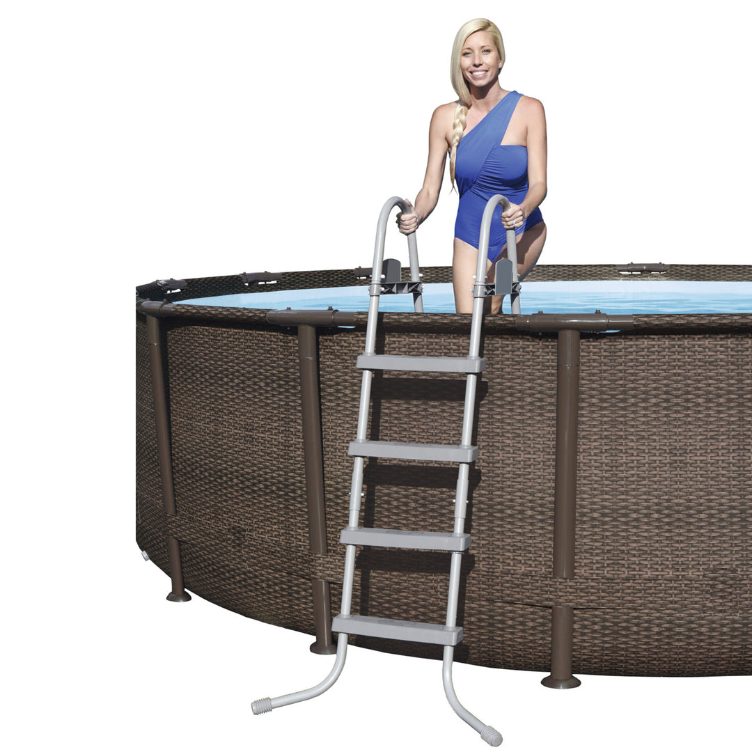 Bestway Power Steel 14' x 42" Above Ground Outdoor Swimming Pool Set with Pump