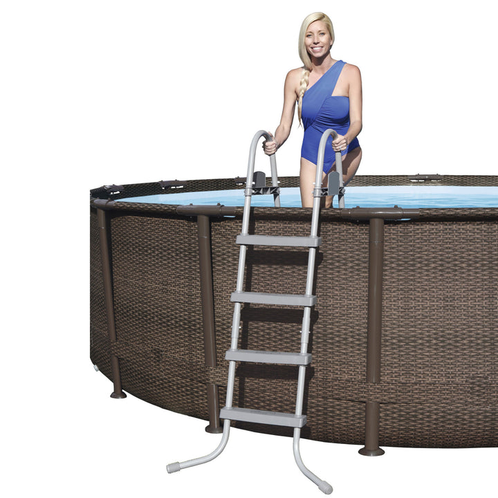 Bestway Power Steel 14' x 42" Above Ground Outdoor Swimming Pool Set with Pump