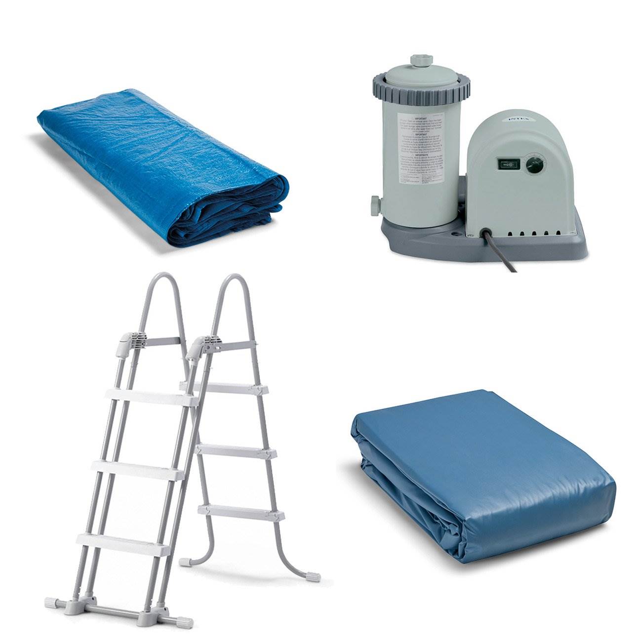 Intex 16ft x 48in Prism Frame Above Ground Pool w/ Pump & Chemical Cleaning Kit