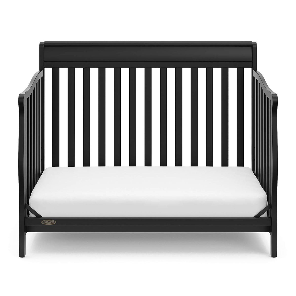 Graco Stanton 4 in 1 Convertible Crib, Black & Kolcraft Fresh Start Mattress