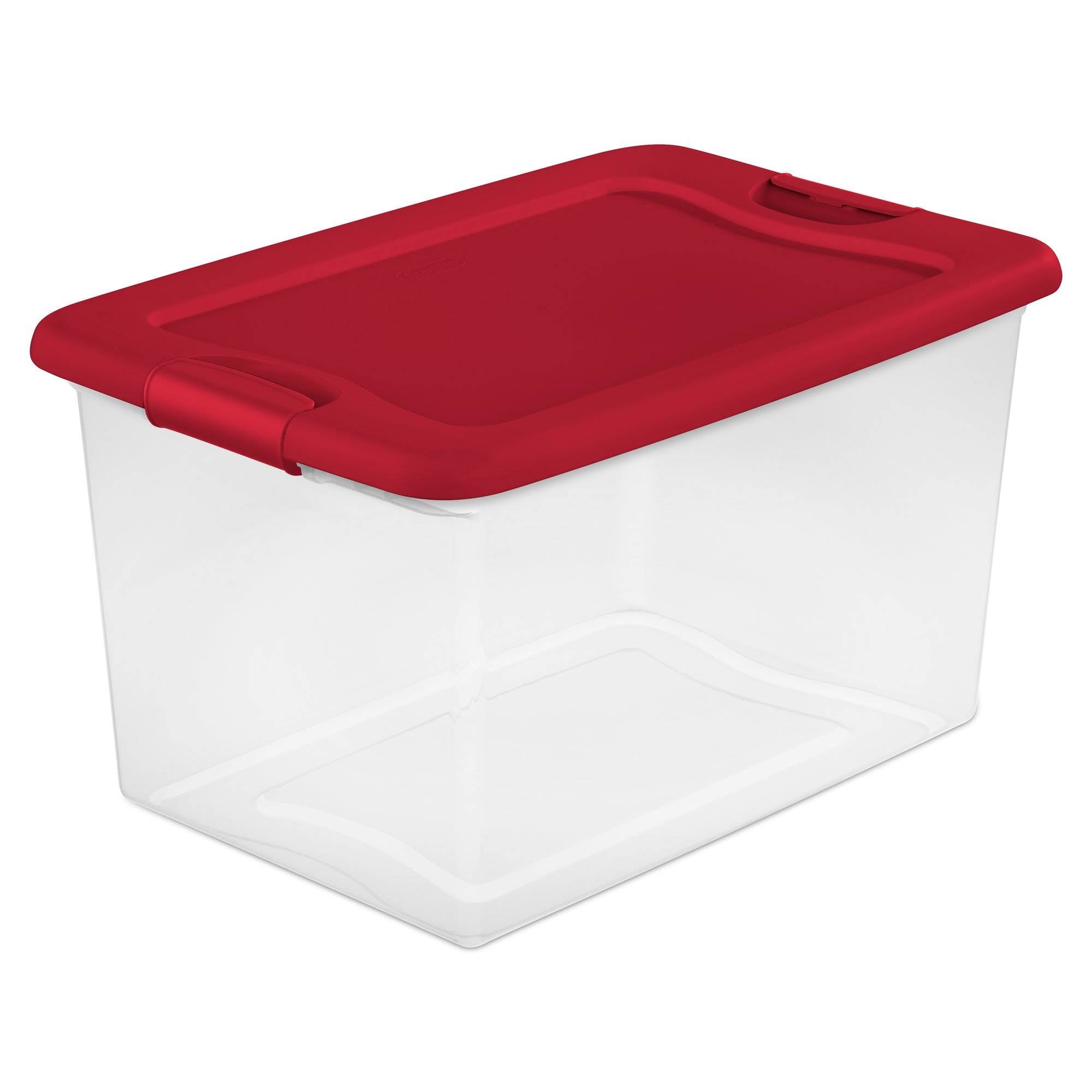 Sterilite 64 Quart Clear Plastic Storage Bin Container Tote with Lid (4 Pack)