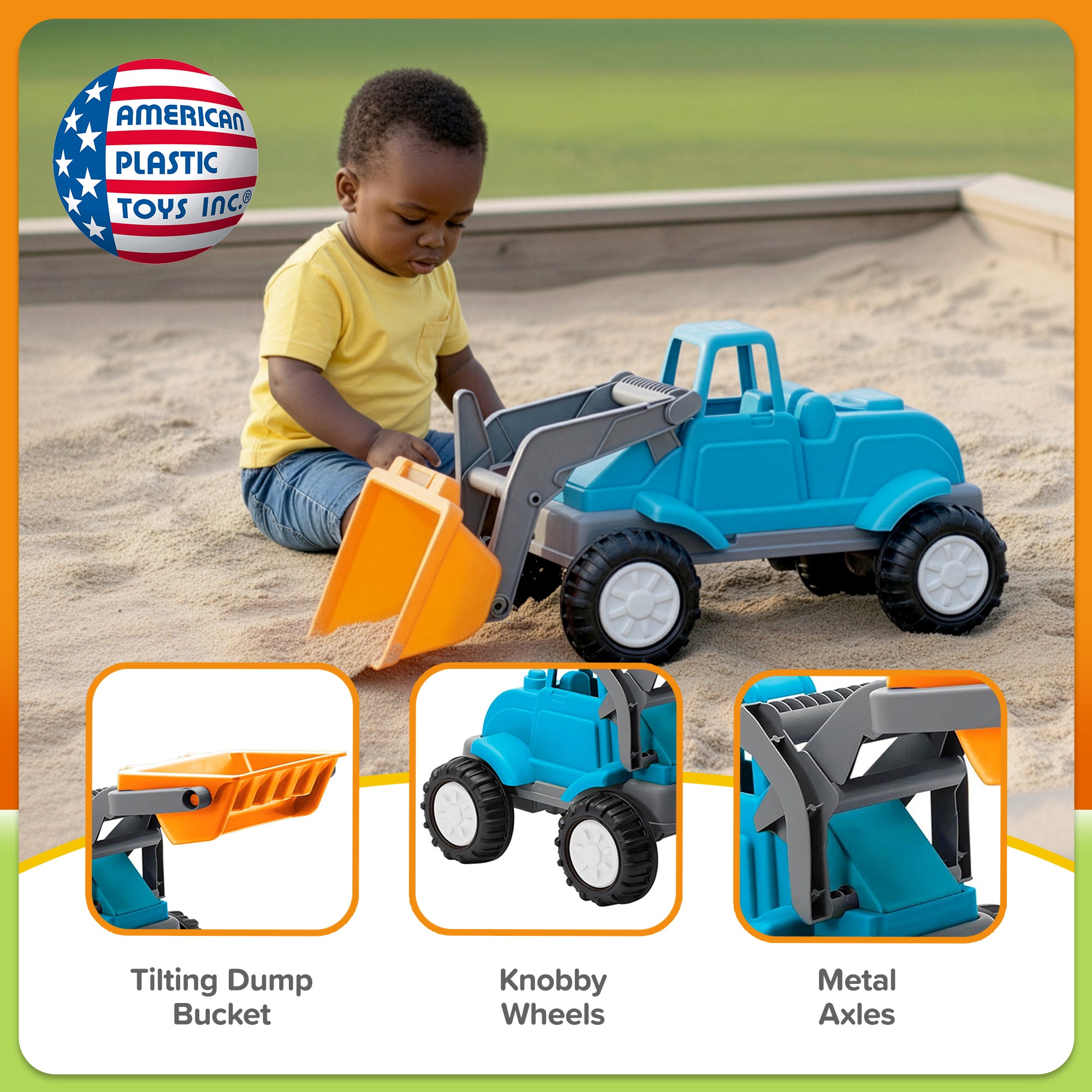American Plastic Toys Gigantic Loader Truck w/Tilting Dump Bucket (Open Box) - VMInnovations
