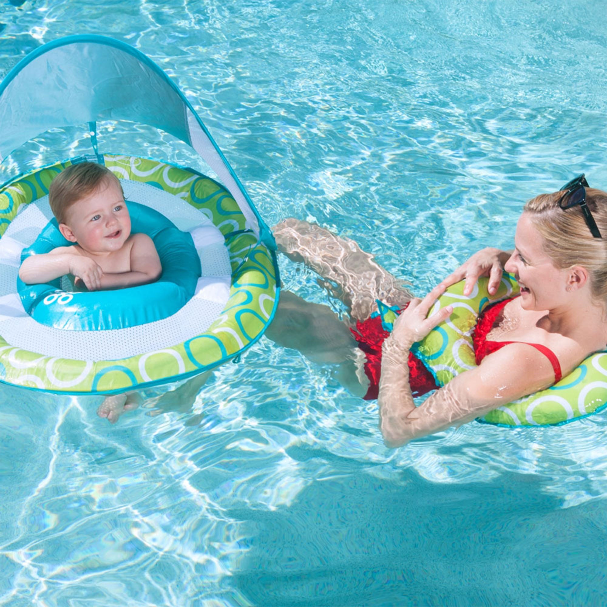 Swimways Mommy and Me Baby Spring Float with Canopy and Mesh Bed (Open Box) - VMInnovations