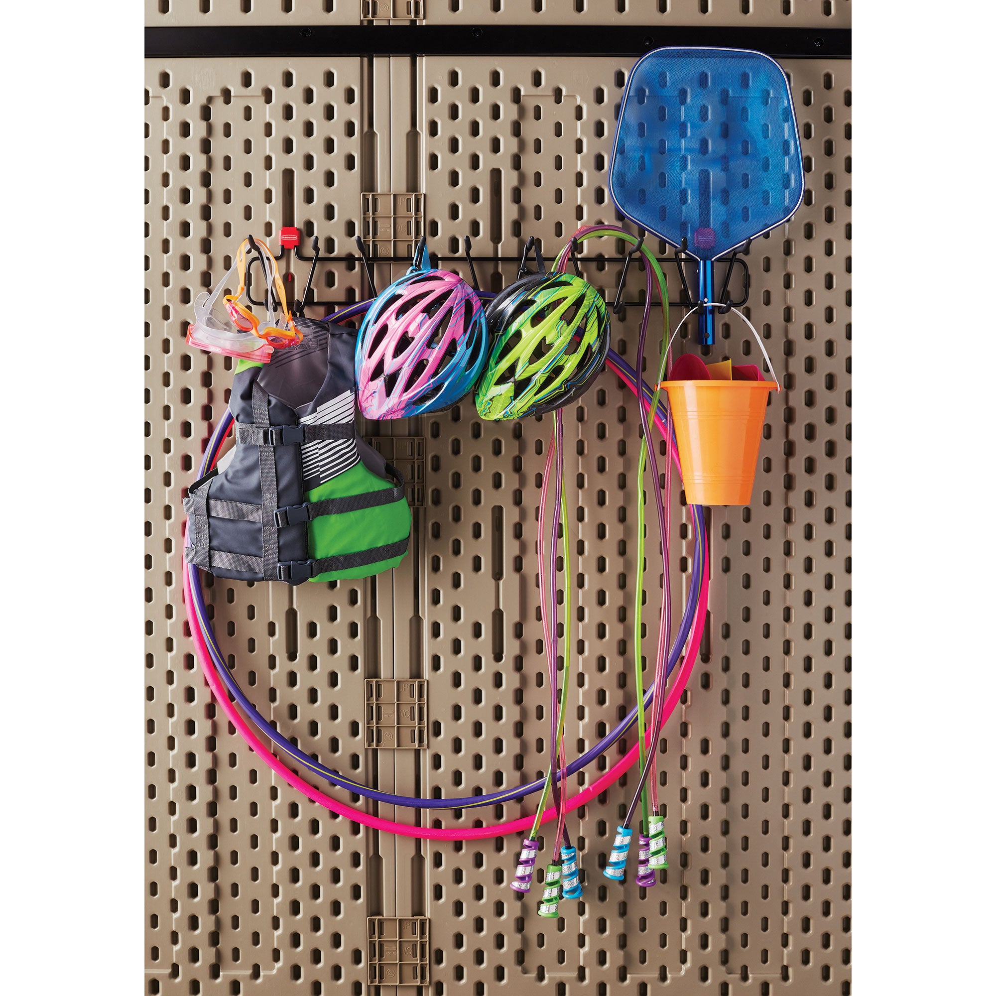 Rubbermaid 34 Inch Heavy Duty Shed Garden Tool & Sport Rack 2 Pack (Refurbished) - VMInnovations