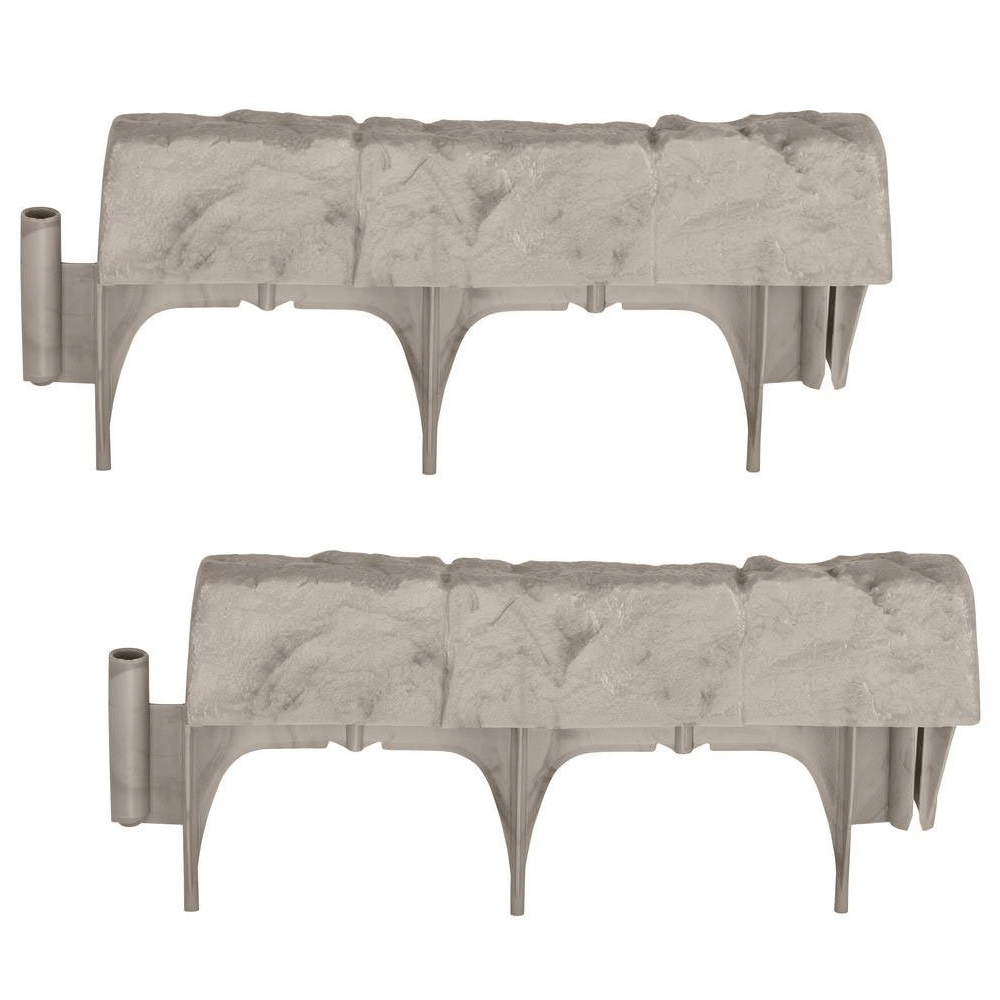 Suncast Landscape Border Decorative Natural Stone Edging, 12" Sections (20 Pack) - VMInnovations