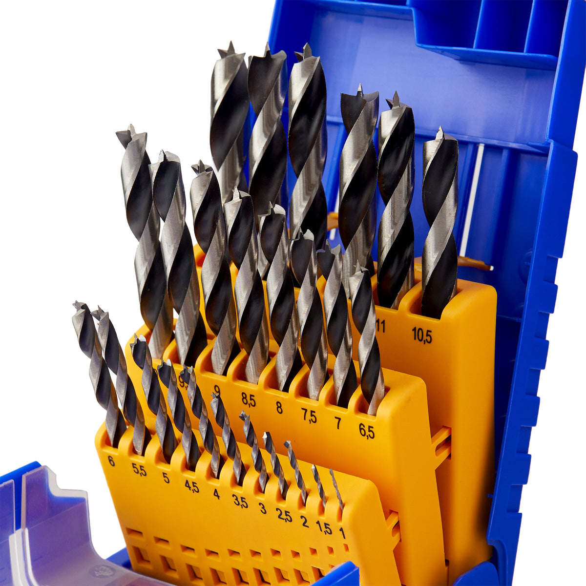 Fisch 25 Piece Chrome Vanadium Brad Point Woodworking Drill Bit Set (Open Box)