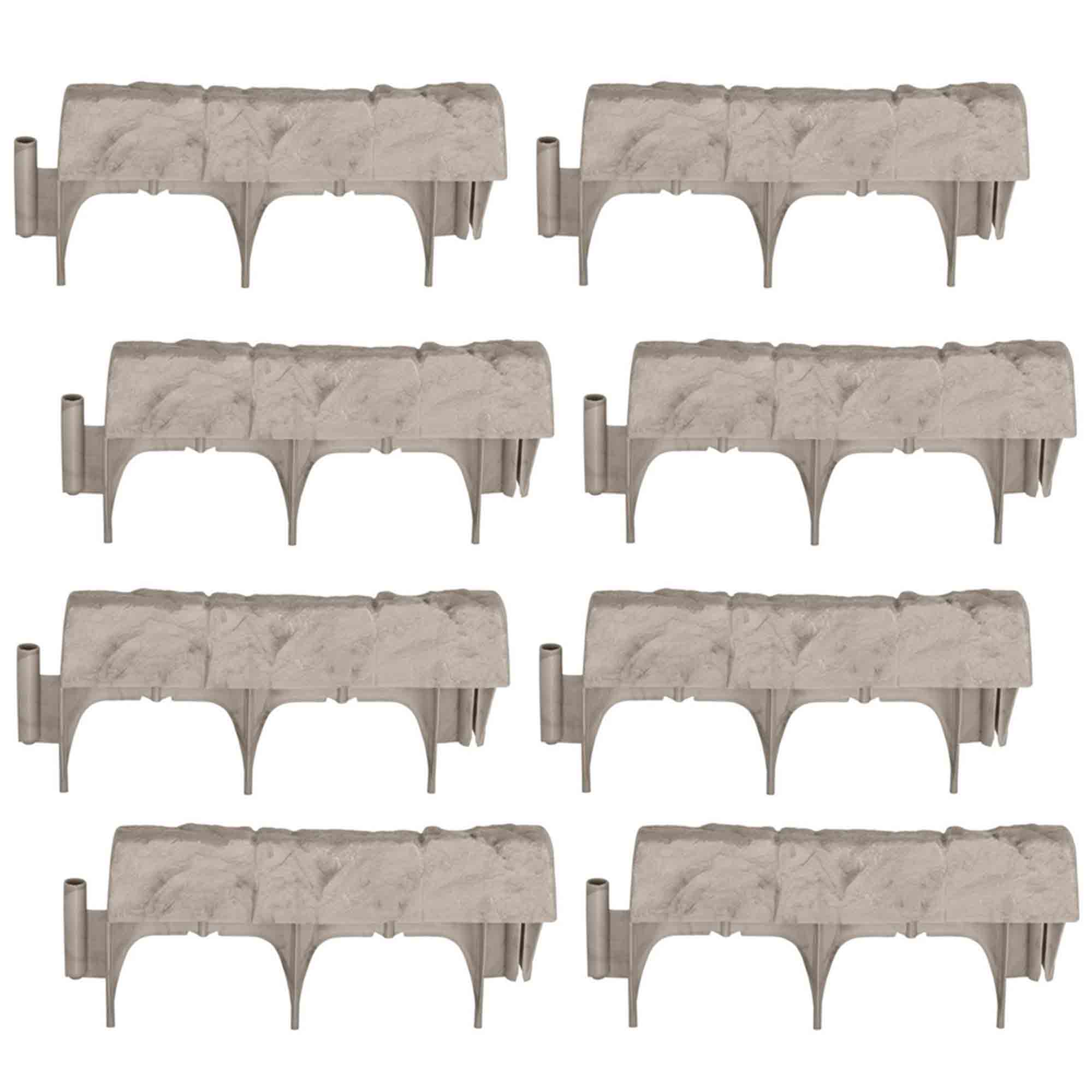 Suncast 10 Piece Landscape Design Border Decorative Rock Stone Edging (8 Pack) - VMInnovations