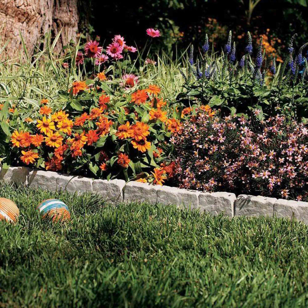 Suncast 10 Piece Landscape Design Border Decorative Rock Stone Edging (8 Pack) - VMInnovations