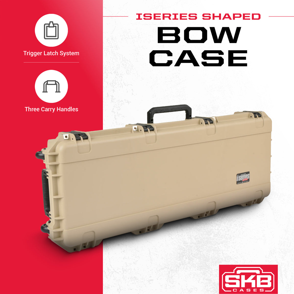 SKB Cases iSeries 4214 Hard Plastic Parallel Limb Bow Crossbow Case, Tan
