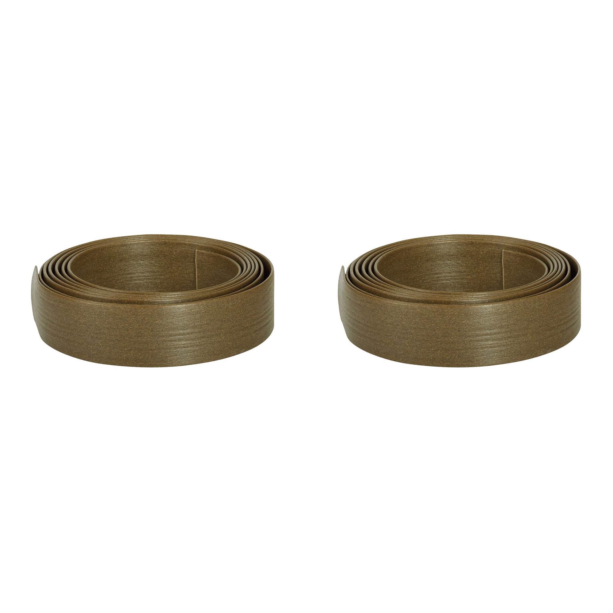 Suncast CE20 Eco Edge Composite Lawn Edging with Wood Grain Texture (2 Pack)