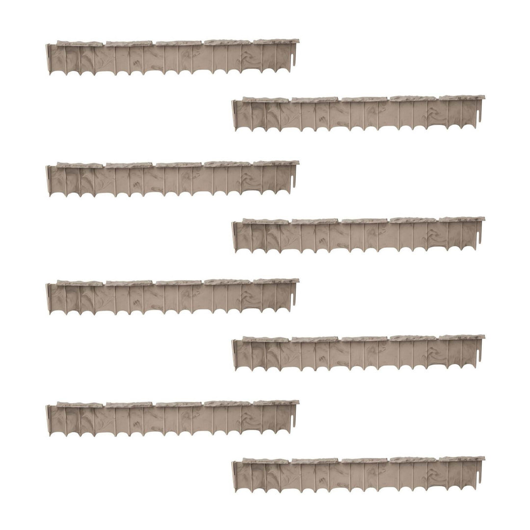 Suncast Quick Edge 35 Inch Single Strip Resin Lawn Edging, Flagstone (8 Pack) - VMInnovations