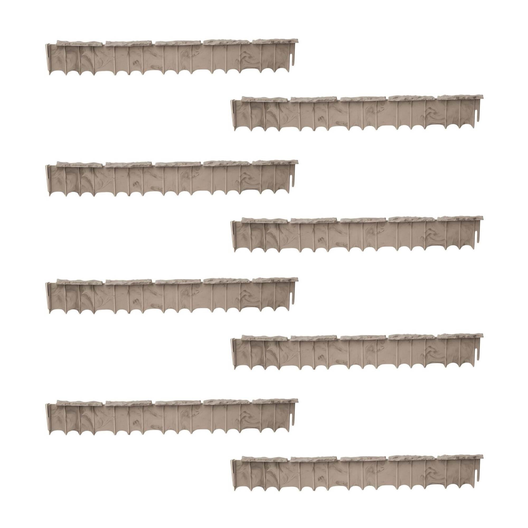 Suncast Quick Edge 35 Inch Single Strip Resin Lawn Edging, Flagstone (8 Pack)