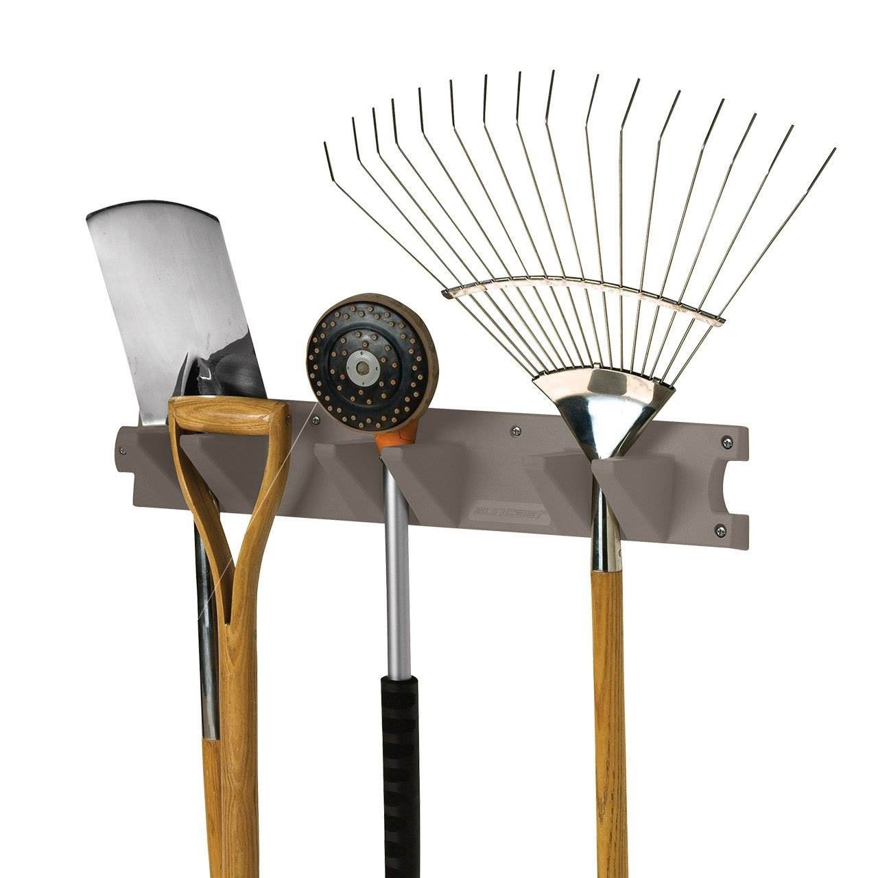 Suncast 2 Foot Wall Mount Long Handled Garden Tool Hanger Organizer (2 pack) - VMInnovations