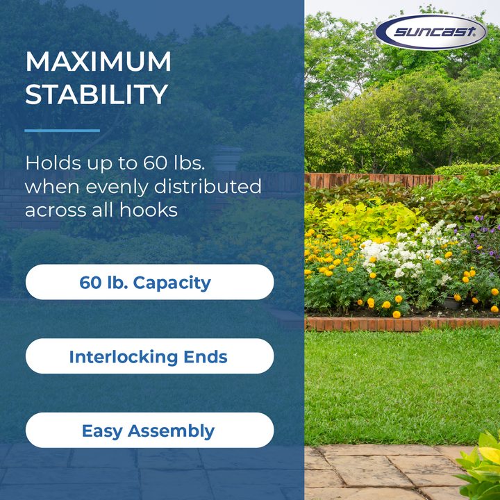 Suncast 2 Foot Wall Mount Long Handled Garden Tool Hanger Organizer (4 pack) - VMInnovations