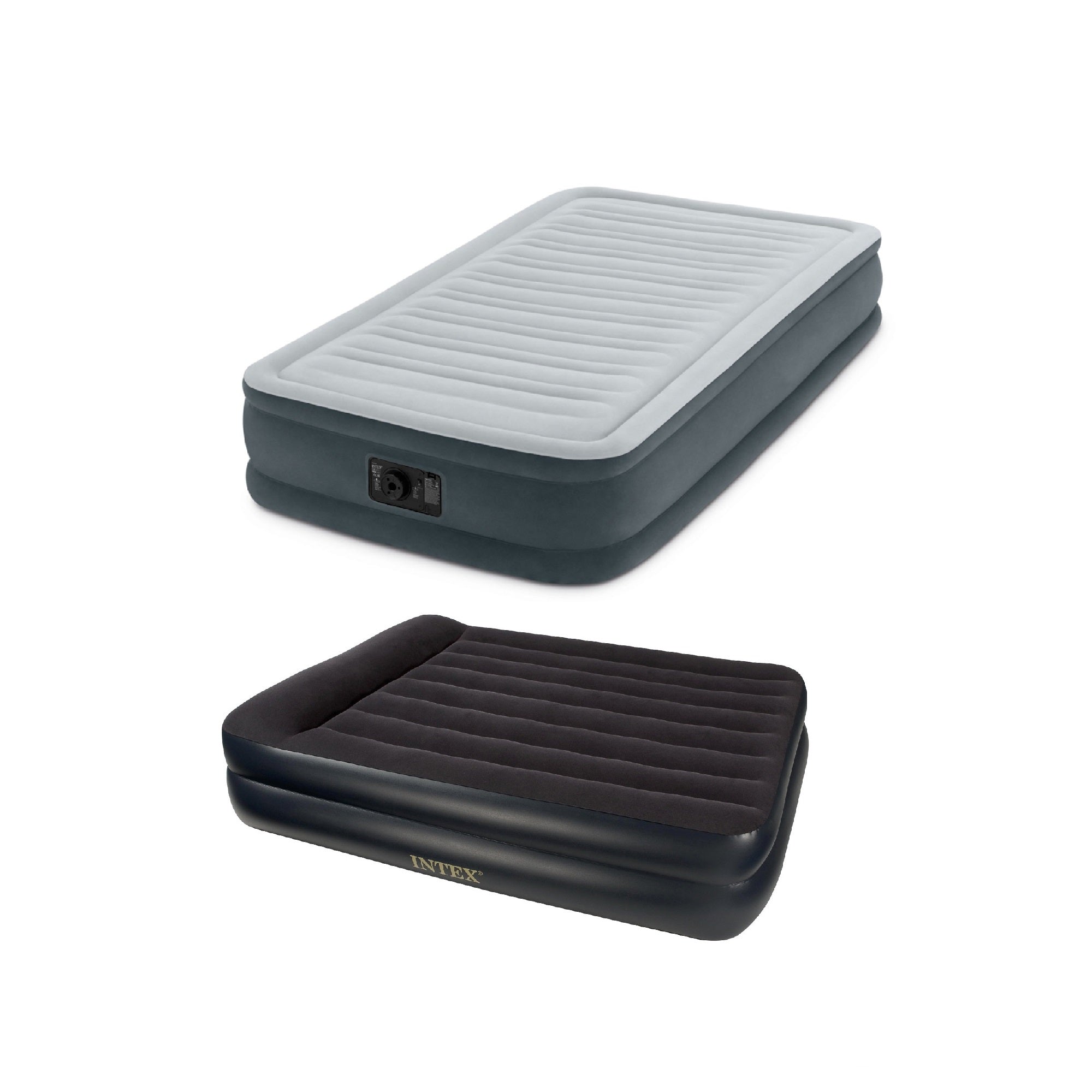 Intex Mid Rise Twin Airbed w/ Built-In Pump, and Queen Air Bed w/ Built-In Pump