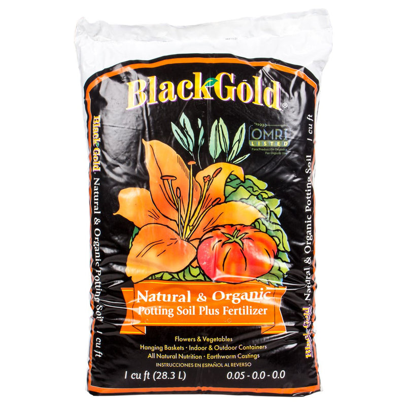 SunGro Black Gold Natural and Organic Potting Soil Fertilizer Mix, 1 Cubic Feet