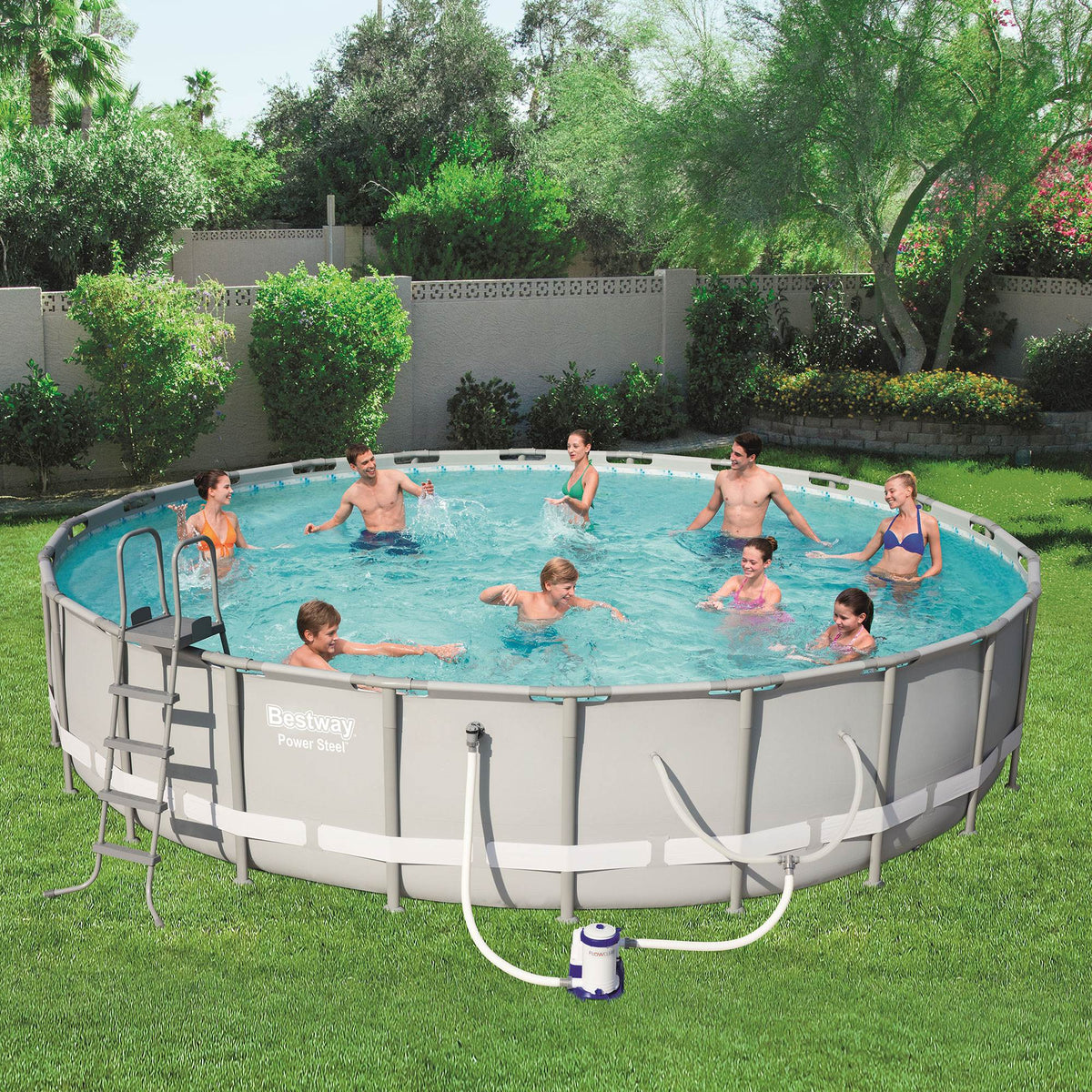 Bestway Power 22 x 4.3 Foot Swimming Pool w/ Pump & Filter & Bestway Pool Vacuum