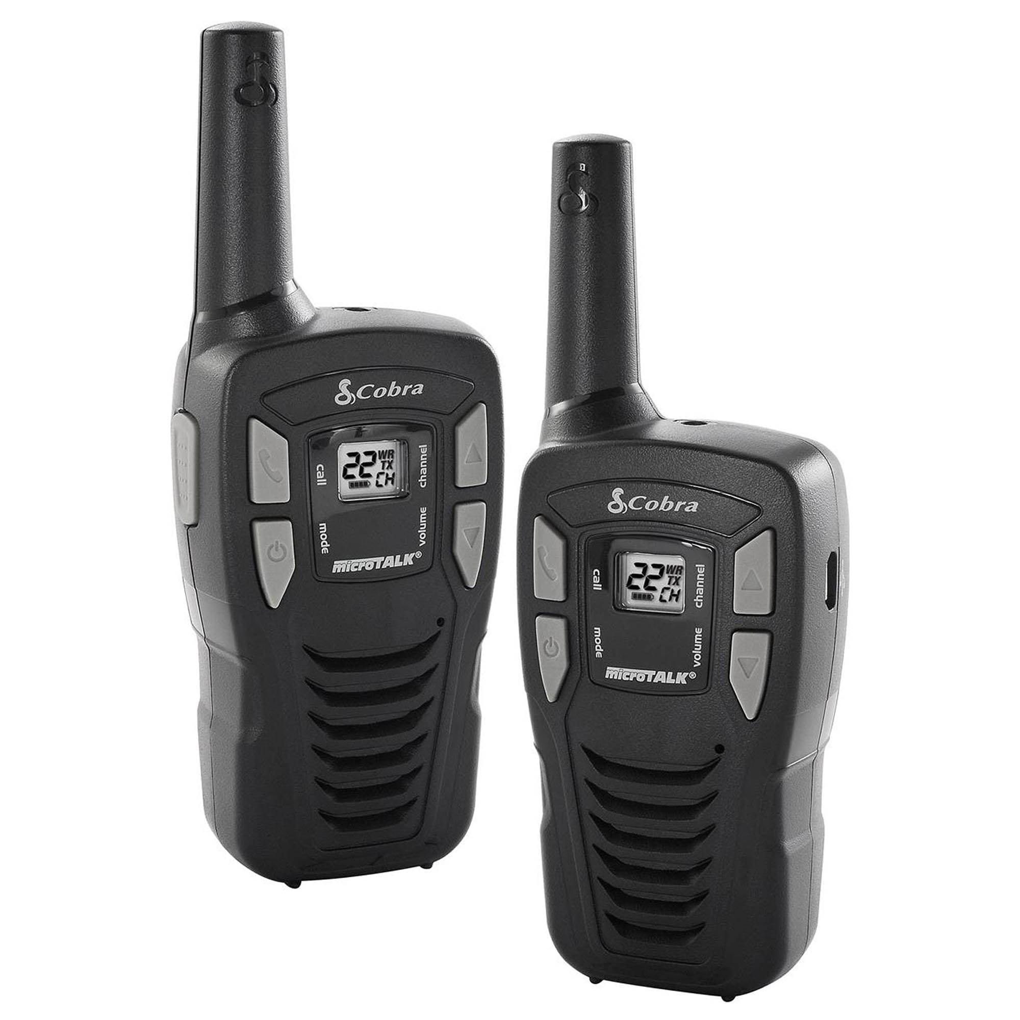 Cobra 16-Mile 22-Channel FRS/ GMRS Walkie Talkie 2-Way Radios, Black | CX112