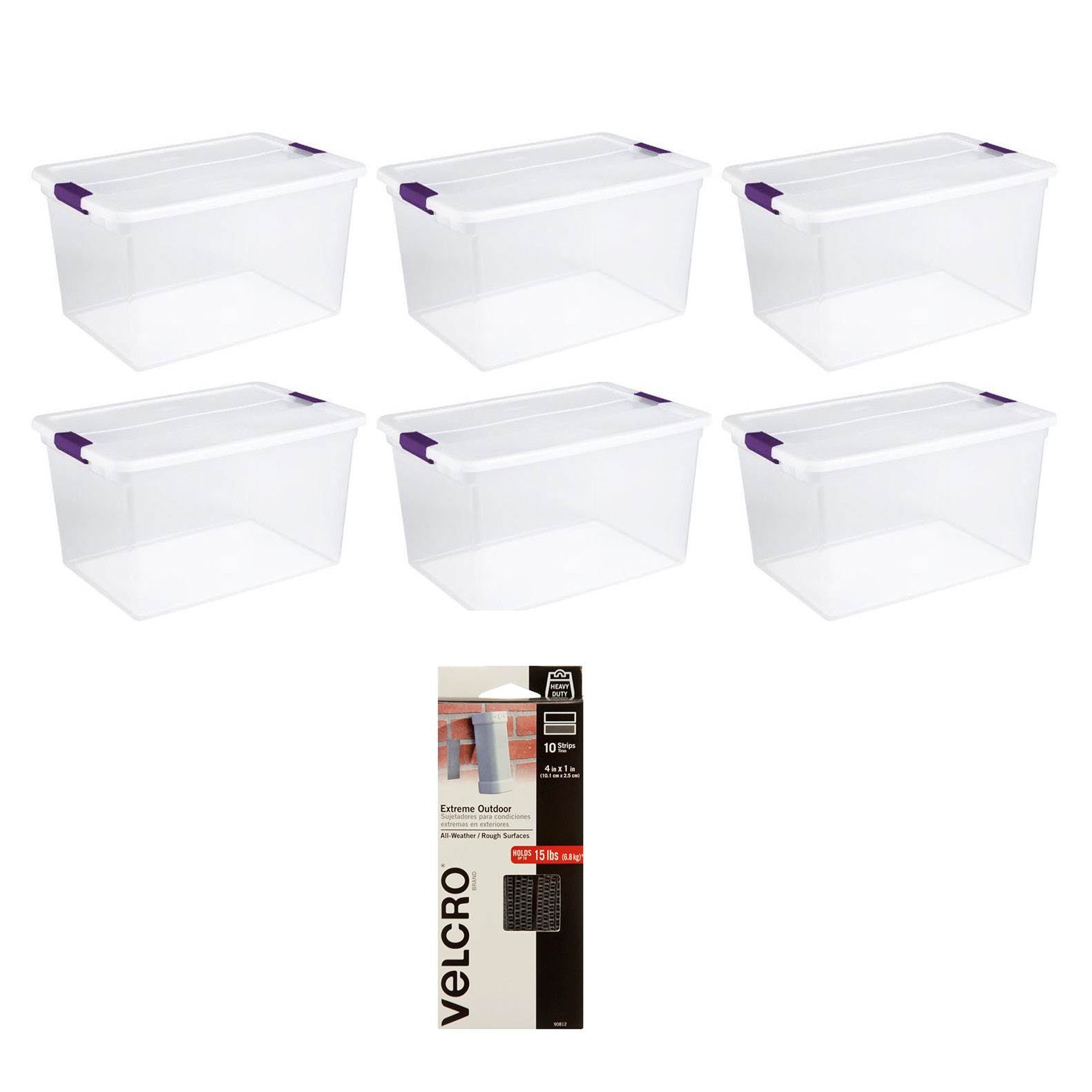 Sterilite 66 Quart Plastic Storage Container Tote (6 Pack)