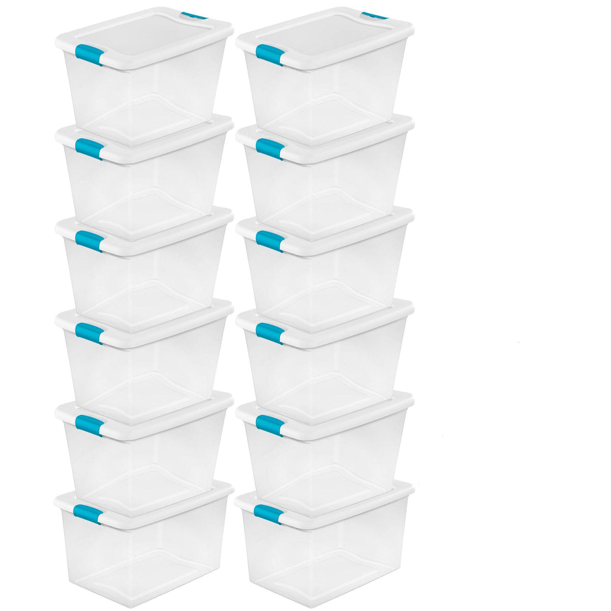 Sterilite 64 Qt Storage Box (12 Pack) Bundled with VELCRO® Brand Roll