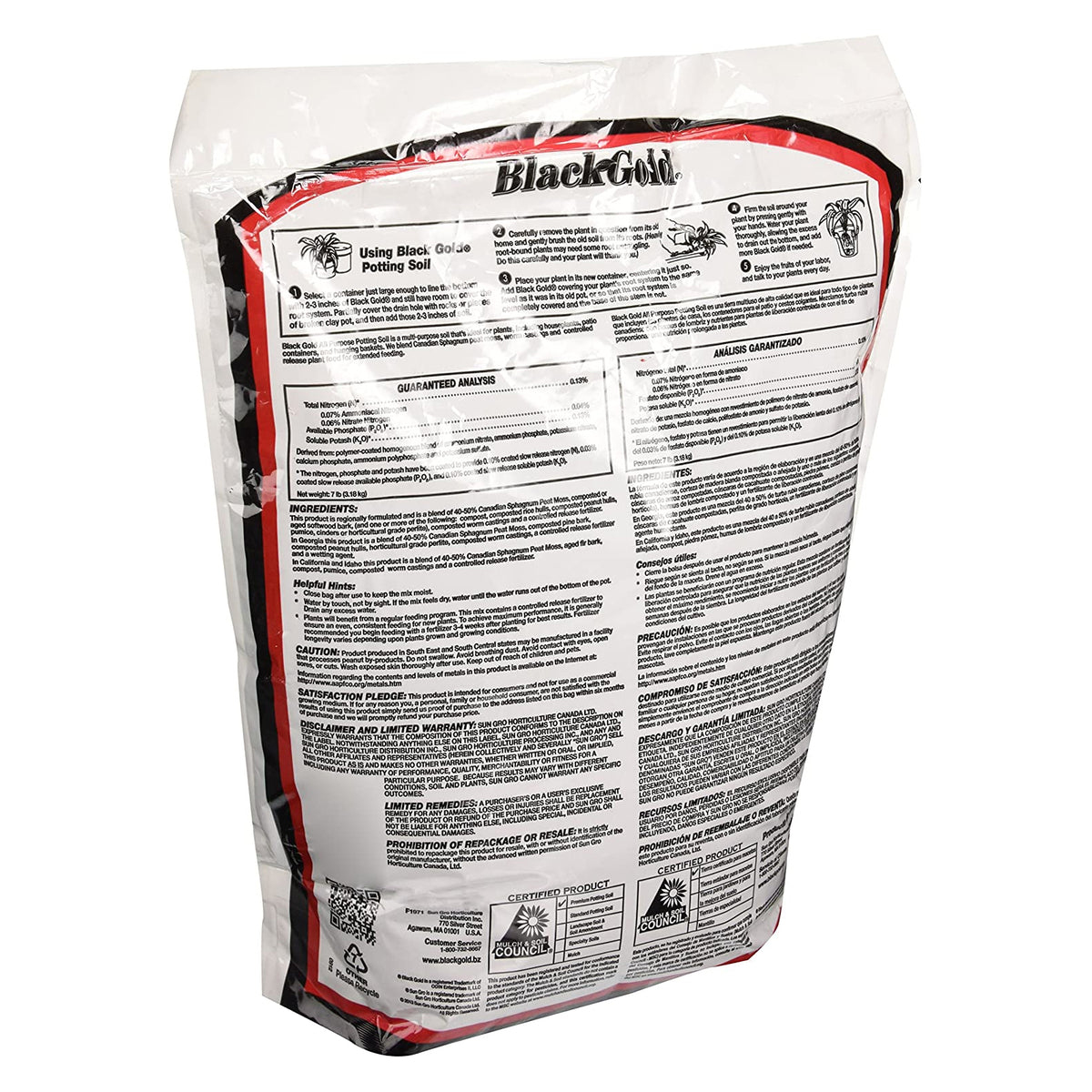 SunGro Black Gold All Purpose Natural Potting Soil Fertilizer, 16 Qt (10 Pack)