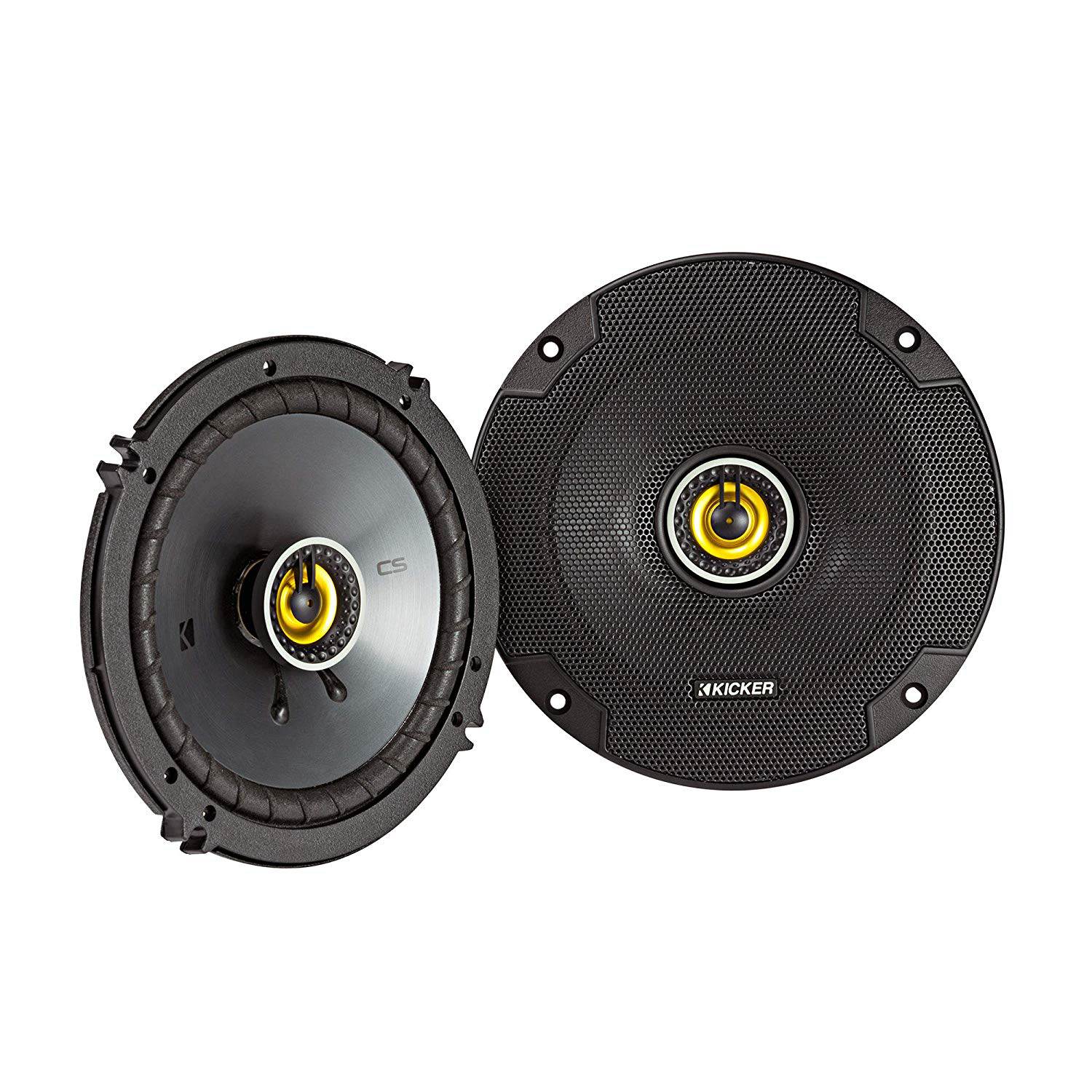 Kicker CS 6.5 Inch Car Audio Speaker with Woofers, Yellow (2 Pack) (Open Box) - VMInnovations