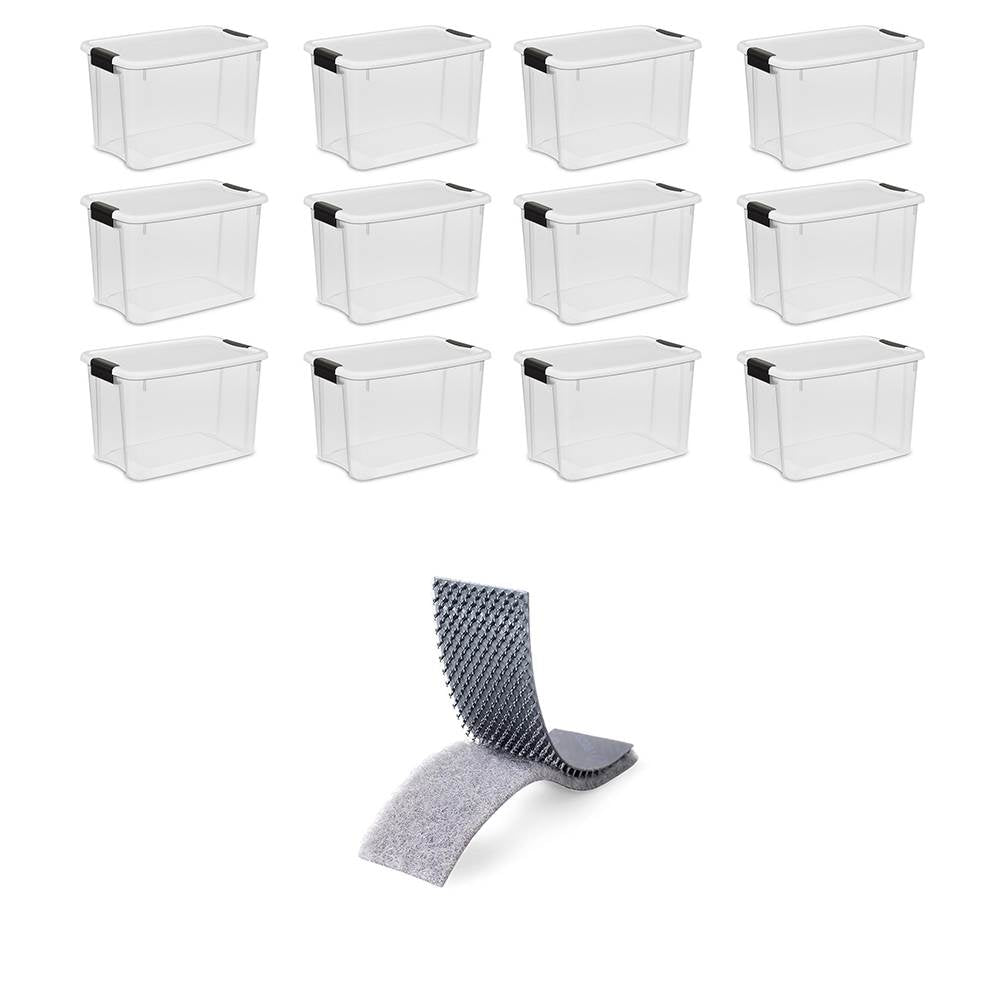 Sterilite 30 Qt Storage (12 Pack) Bundled with VELCRO® Brand Industrial Fastener - VMInnovations