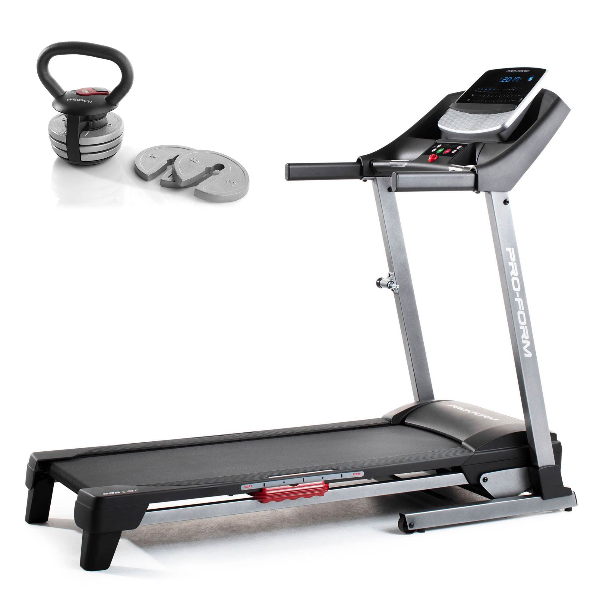 ProForm Freestanding Home Treadmill and Weider PowerBell 40 Pound Kettlebell