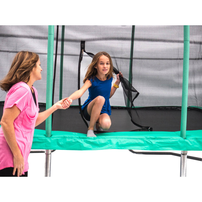 JumpKing 10x14 Foot Trampoline w/ Safety Net and Recreation Metal Anchor Kit